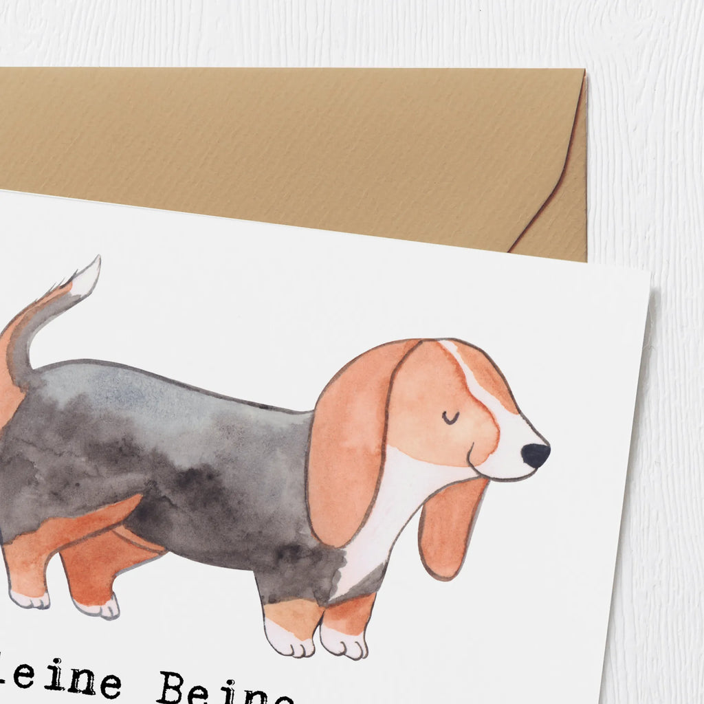 Deluxe Card Kleine Beine, große Persönlichkeit: Basset-Hounds sind einzigartig! Hochzeitskarte, Karte, Klappkarte, Grußkarte, Hochwertige Klappkarte, Hochwertige Grußkarte, Glückwunschkarte, Einladungskarte, Geburtstagskarte, Hund, Hunderasse, Rassehund, Hundebesitzer, Geschenk, Tierfreund, Schenken, Welpe
