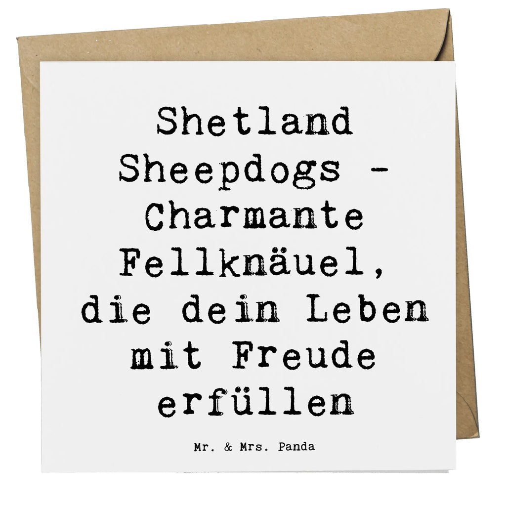 Deluxe Karte Spruch Shetland Sheepdog Glücksbringer Klappkarte, Einladungskarte, Karte, Hochwertige Klappkarte, Hochwertige Grußkarte, Grußkarte, Hochzeitskarte, Geburtstagskarte, Glückwunschkarte, Hund, Hunderasse, Rassehund, Hundebesitzer, Geschenk, Tierfreund, Schenken, Welpe