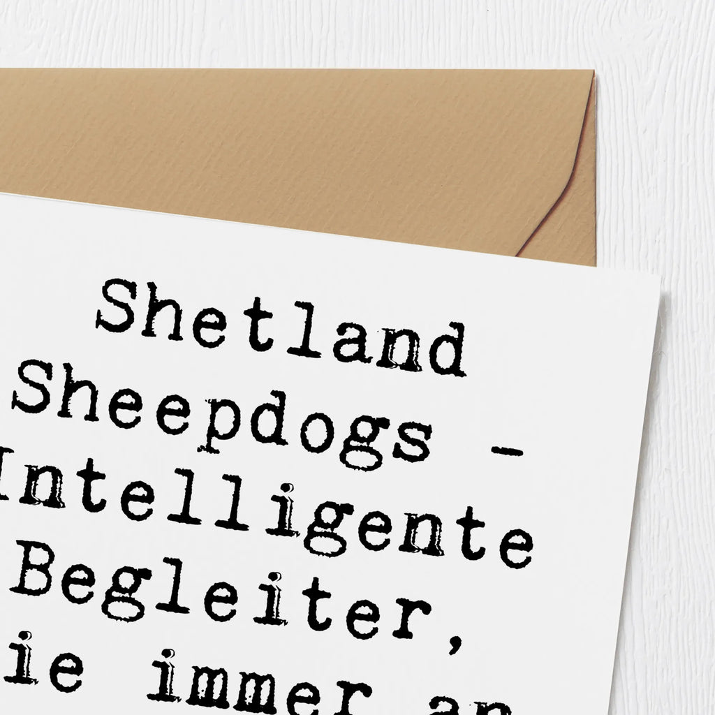 Deluxe Card Saying Shetland Sheepdogs - Intelligente Begleiter, die immer an deiner Seite sind Hochwertige Klappkarte, Klappkarte, Hochzeitskarte, Karte, Hochwertige Grußkarte, Glückwunschkarte, Geburtstagskarte, Einladungskarte, Grußkarte, Hund, Hunderasse, Rassehund, Hundebesitzer, Geschenk, Tierfreund, Schenken, Welpe