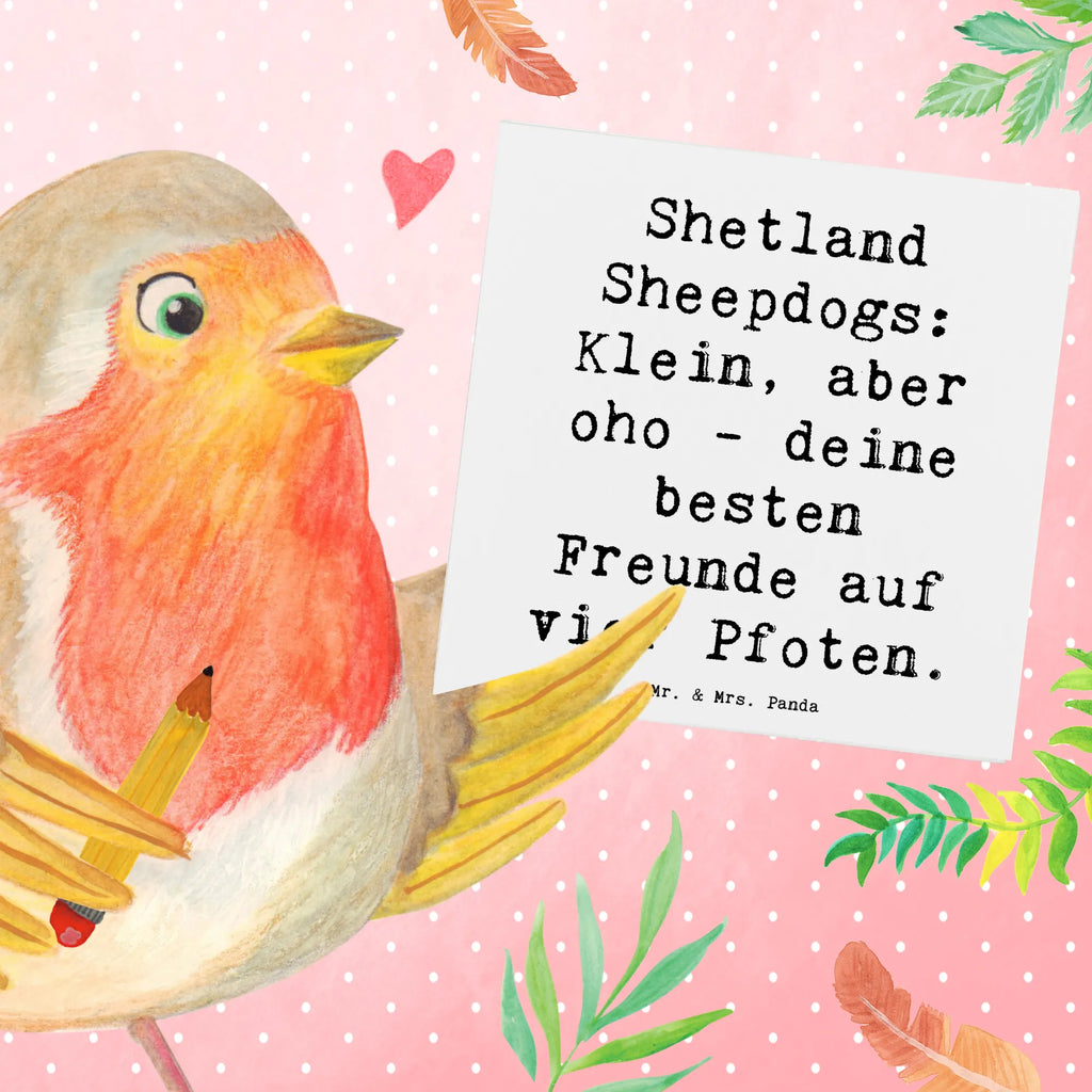 Deluxe Card Saying Shetland Sheepdogs: Klein, aber oho - deine besten Freunde auf vier Pfoten. Klappkarte, Hochwertige Grußkarte, Glückwunschkarte, Geburtstagskarte, Hochwertige Klappkarte, Karte, Grußkarte, Einladungskarte, Hochzeitskarte, Hund, Hunderasse, Rassehund, Hundebesitzer, Geschenk, Tierfreund, Schenken, Welpe