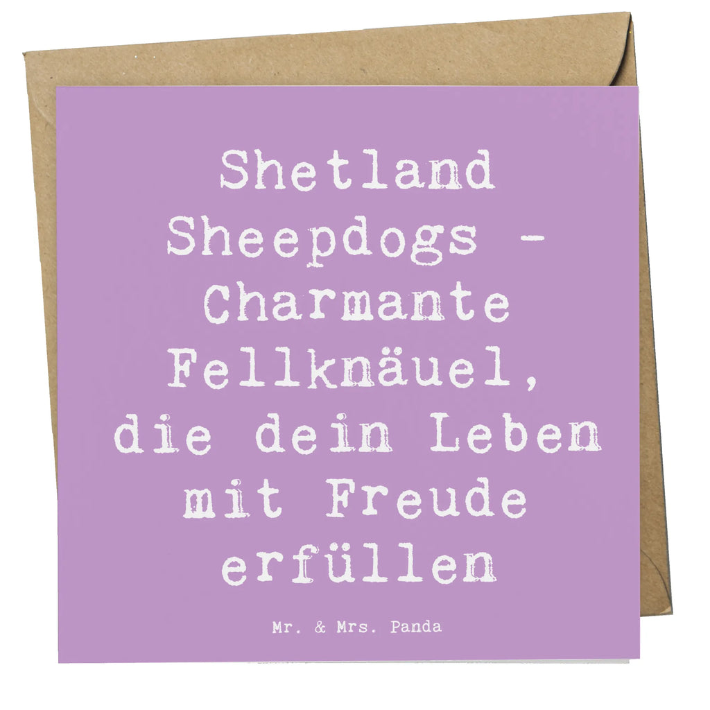 Deluxe Karte Spruch Shetland Sheepdog Glücksbringer Klappkarte, Einladungskarte, Karte, Hochwertige Klappkarte, Hochwertige Grußkarte, Grußkarte, Hochzeitskarte, Geburtstagskarte, Glückwunschkarte, Hund, Hunderasse, Rassehund, Hundebesitzer, Geschenk, Tierfreund, Schenken, Welpe