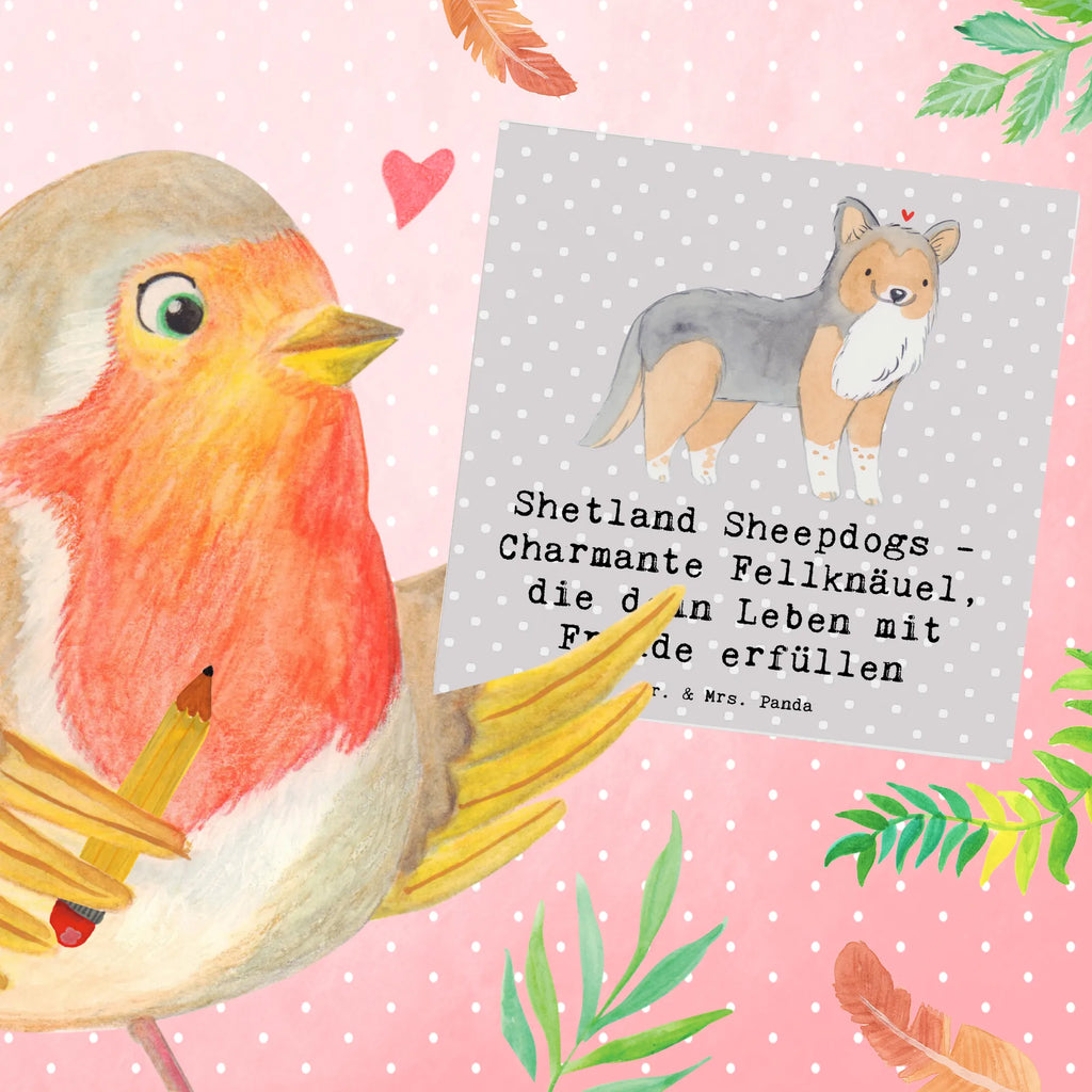 Deluxe Card Shetland Sheepdogs - Charmante Fellknäuel, die dein Leben mit Freude erfüllen Grußkarte, Glückwunschkarte, Einladungskarte, Hochwertige Klappkarte, Klappkarte, Hochwertige Grußkarte, Karte, Hochzeitskarte, Geburtstagskarte, Hund, Hunderasse, Rassehund, Hundebesitzer, Geschenk, Tierfreund, Schenken, Welpe