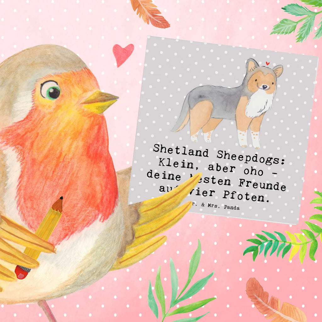 Deluxe Card Shetland Sheepdogs: Klein, aber oho - deine besten Freunde auf vier Pfoten. Karte, Glückwunschkarte, Hochwertige Klappkarte, Hochwertige Grußkarte, Hochzeitskarte, Einladungskarte, Klappkarte, Grußkarte, Geburtstagskarte, Hund, Hunderasse, Rassehund, Hundebesitzer, Geschenk, Tierfreund, Schenken, Welpe