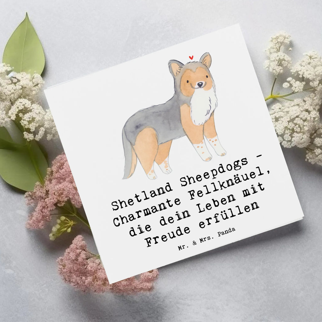 Deluxe Card Shetland Sheepdogs - Charmante Fellknäuel, die dein Leben mit Freude erfüllen Grußkarte, Glückwunschkarte, Einladungskarte, Hochwertige Klappkarte, Klappkarte, Hochwertige Grußkarte, Karte, Hochzeitskarte, Geburtstagskarte, Hund, Hunderasse, Rassehund, Hundebesitzer, Geschenk, Tierfreund, Schenken, Welpe