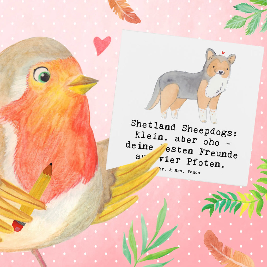 Deluxe Card Shetland Sheepdogs: Klein, aber oho - deine besten Freunde auf vier Pfoten. Karte, Glückwunschkarte, Hochwertige Klappkarte, Hochwertige Grußkarte, Hochzeitskarte, Einladungskarte, Klappkarte, Grußkarte, Geburtstagskarte, Hund, Hunderasse, Rassehund, Hundebesitzer, Geschenk, Tierfreund, Schenken, Welpe