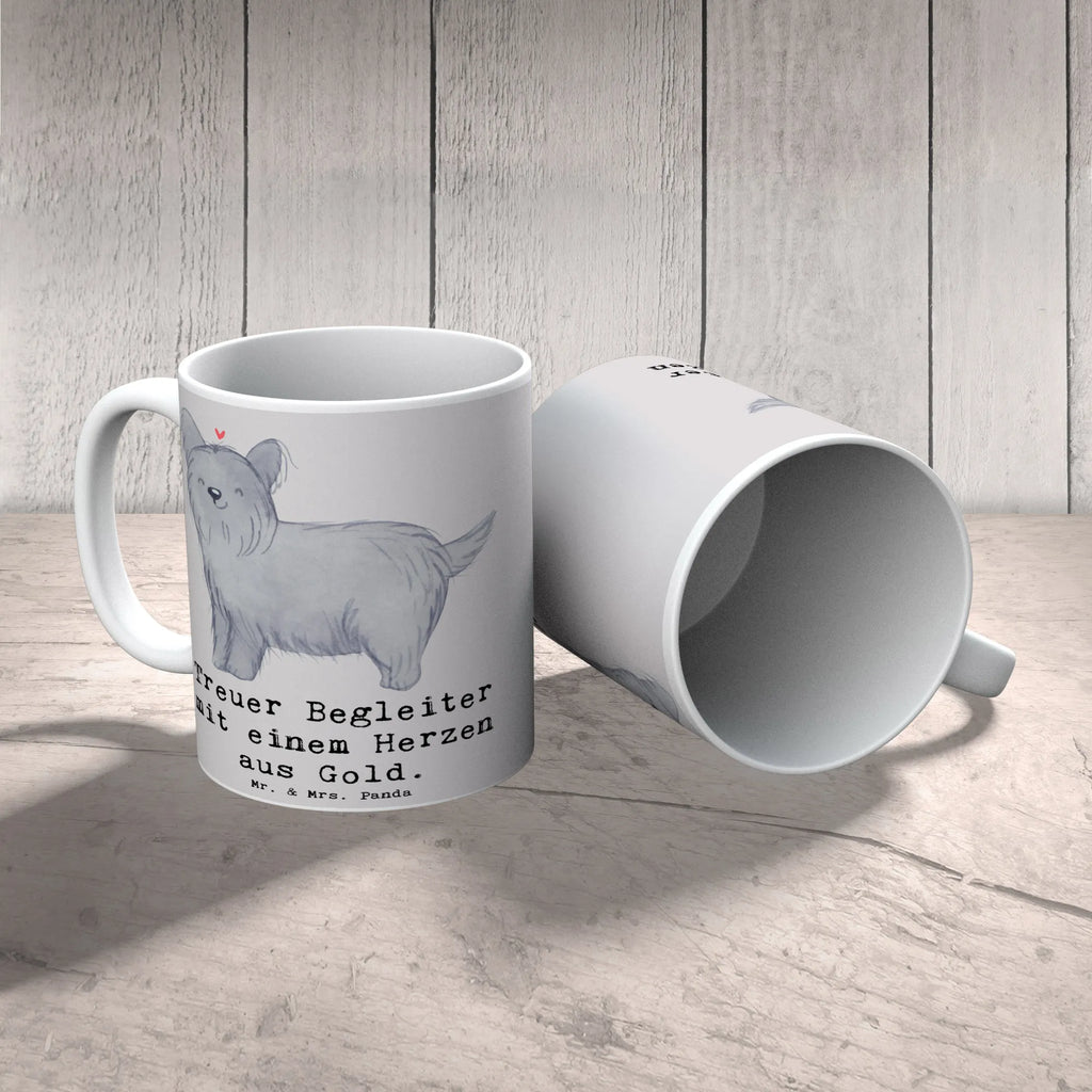 Mug Treuer Begleiter mit einem Herzen aus Gold. Bürotasse, Keramiktasse, Tasse mit Motiven, Kaffeetasse, Porzellantasse, Geschenktasse, Tasse, Teetasse, Tasse mit Zitaten, Hund, Hunderasse, Rassehund, Hundebesitzer, Geschenk, Tierfreund, Schenken, Welpe