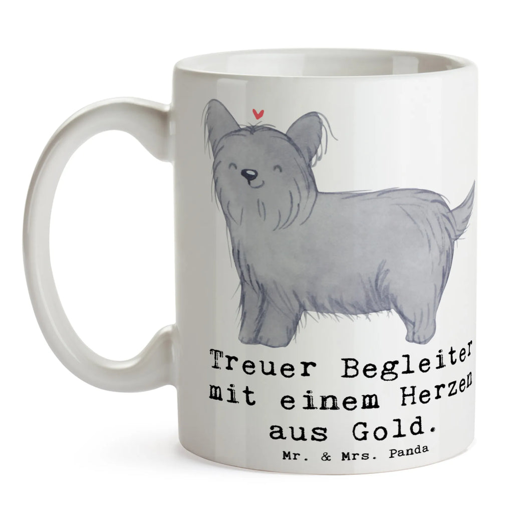 Mug Treuer Begleiter mit einem Herzen aus Gold. Bürotasse, Keramiktasse, Tasse mit Motiven, Kaffeetasse, Porzellantasse, Geschenktasse, Tasse, Teetasse, Tasse mit Zitaten, Hund, Hunderasse, Rassehund, Hundebesitzer, Geschenk, Tierfreund, Schenken, Welpe