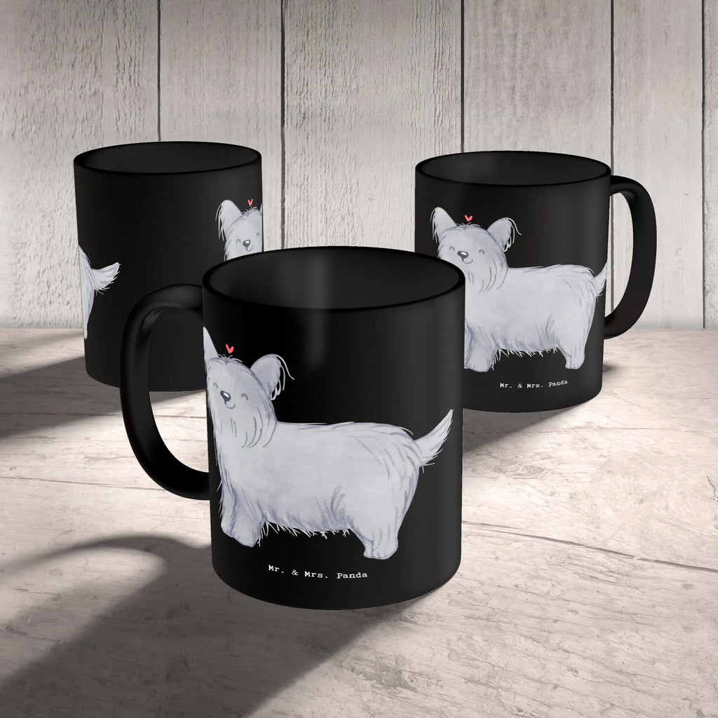 Mug Skye Terrier: Klein in der Größe, groß in der Liebe. Tasse mit Motiven, Tasse mit Zitaten, Porzellantasse, Geschenktasse, Kaffeetasse, Bürotasse, Teetasse, Tasse, Keramiktasse, Hund, Hunderasse, Rassehund, Hundebesitzer, Geschenk, Tierfreund, Schenken, Welpe