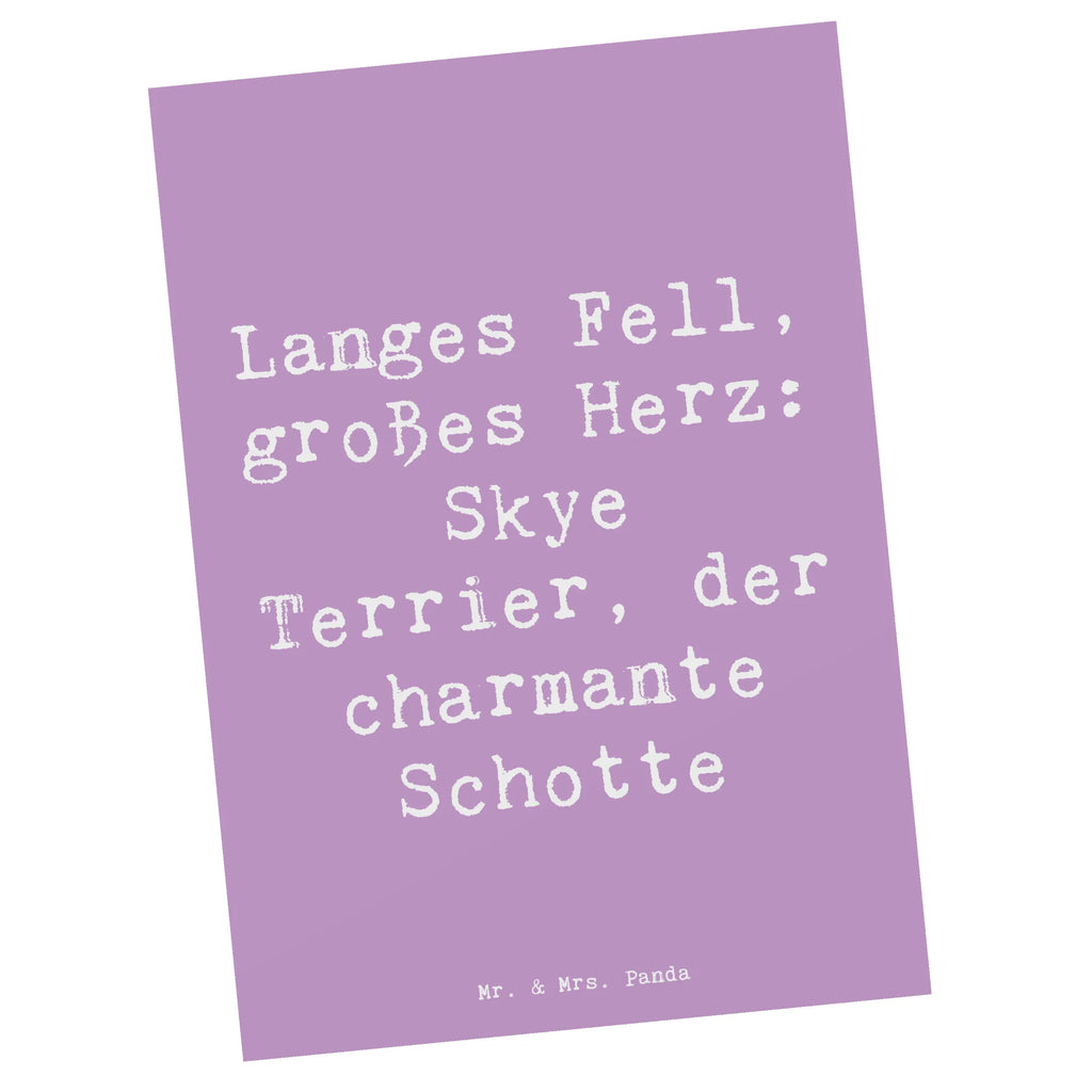 Postcard Saying Langes Fell, großes Herz: Skye Terrier, der charmante Schotte Ansichtskarte, Einladungskarte, Grußkarte, Geschenkkarte, Karte, Postkarte, Einladung Geburtstag, Einladung, Ansichtskarten, Geburtstagskarte, Einladungskarten Geburtstag, Dankeskarte, Hund, Hunderasse, Rassehund, Hundebesitzer, Geschenk, Tierfreund, Schenken, Welpe