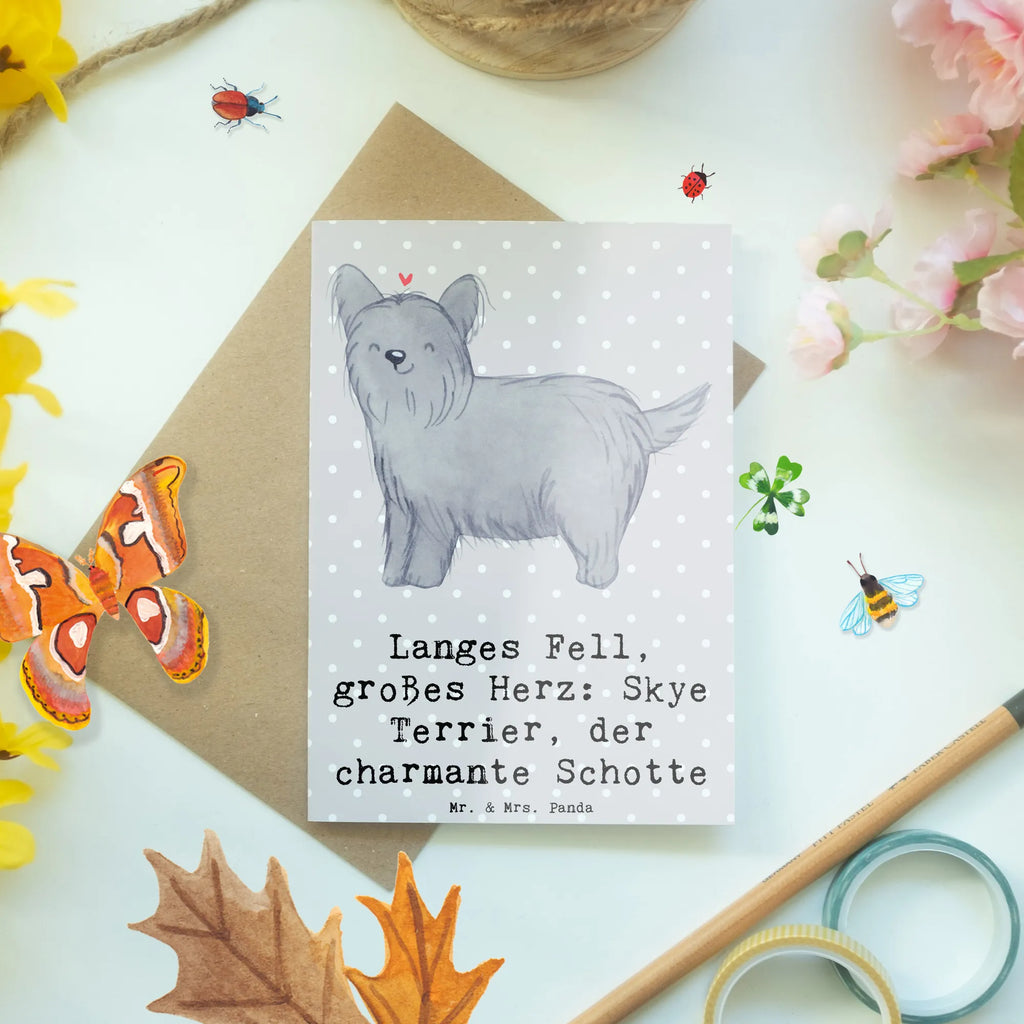 Greetings card Langes Fell, großes Herz: Skye Terrier, der charmante Schotte Karte, Geburtstagskarte, Grußkarte, Ansichtskarten, Einladungskarte, Klappkarte, Hochzeitskarte, Glückwunschkarte, Hund, Hunderasse, Rassehund, Hundebesitzer, Geschenk, Tierfreund, Schenken, Welpe