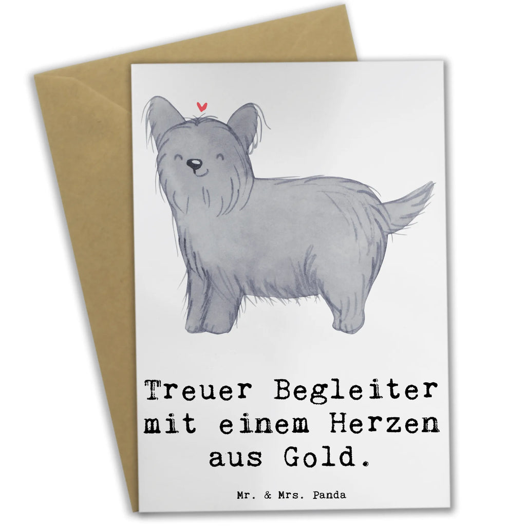 Greetings card Treuer Begleiter mit einem Herzen aus Gold. Karte, Ansichtskarten, Geburtstagskarte, Hochzeitskarte, Klappkarte, Einladungskarte, Glückwunschkarte, Grußkarte, Hund, Hunderasse, Rassehund, Hundebesitzer, Geschenk, Tierfreund, Schenken, Welpe