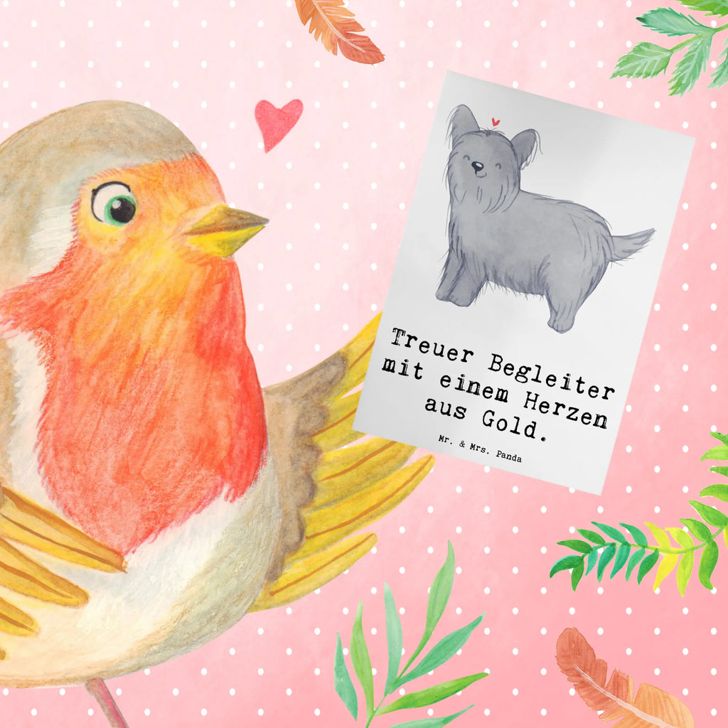 Greetings card Treuer Begleiter mit einem Herzen aus Gold. Karte, Ansichtskarten, Geburtstagskarte, Hochzeitskarte, Klappkarte, Einladungskarte, Glückwunschkarte, Grußkarte, Hund, Hunderasse, Rassehund, Hundebesitzer, Geschenk, Tierfreund, Schenken, Welpe