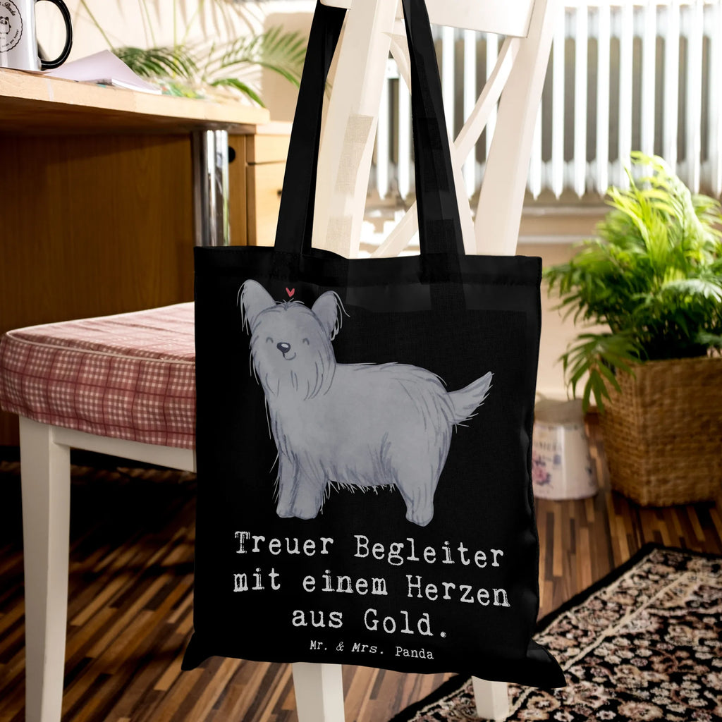 Tote bag Treuer Begleiter mit einem Herzen aus Gold. Jutebeutel, Stofftasche, Tragetasche, Einkaufstasche, Beutel, Tasche, Strandtasche, Shopper, Umhängetasche, Beuteltasche, Badetasche, Jutetasche, Schultertasche, Laptoptasche, Stoffbeutel, Einkaufstüte, Hund, Hunderasse, Rassehund, Hundebesitzer, Geschenk, Tierfreund, Schenken, Welpe