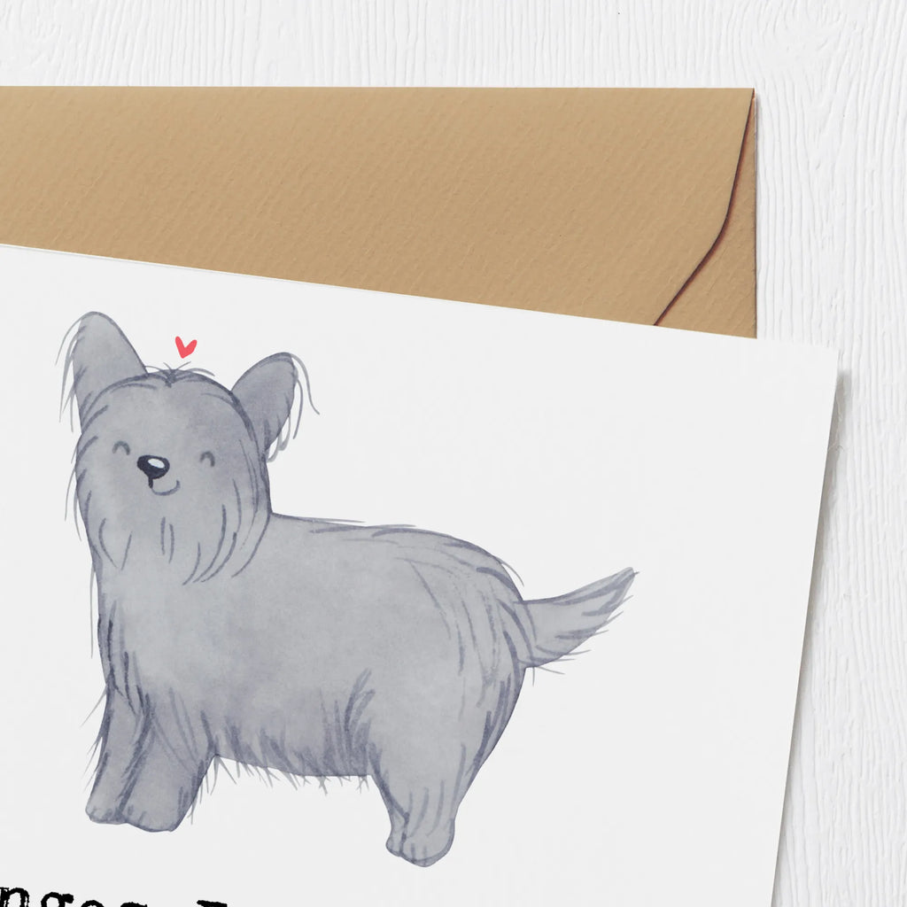 Deluxe Karte Skye Terrier Karte, Einladungskarte, Grußkarte, Hochwertige Grußkarte, Hochzeitskarte, Geburtstagskarte, Klappkarte, Glückwunschkarte, Hochwertige Klappkarte, Hund, Hunderasse, Rassehund, Hundebesitzer, Geschenk, Tierfreund, Schenken, Welpe