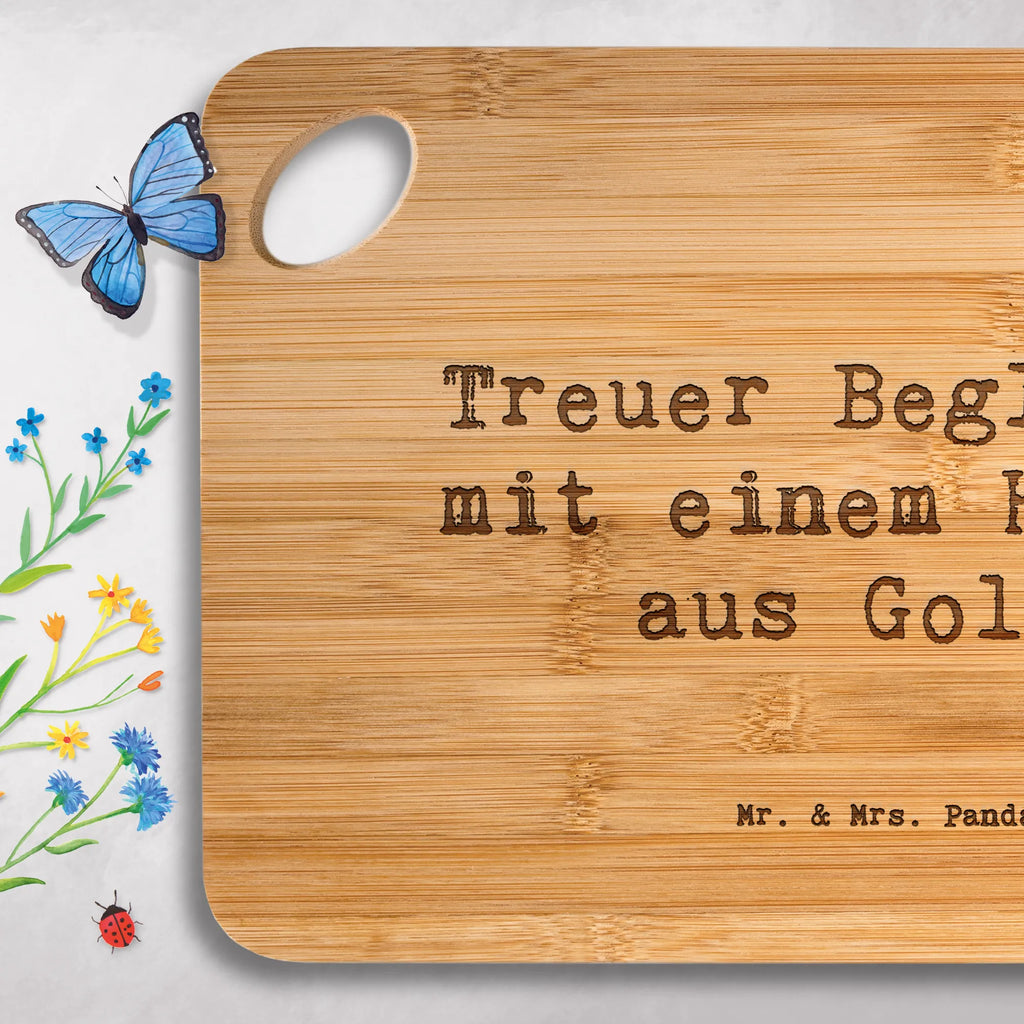 Bambus - deska do krojenia Przysłowie Treuer Begleiter mit einem Herzen aus Gold. Pies, rasa psa, pies rasowy, właściciel psa, prezent, miłośnik zwierząt, dawanie, szczeniak