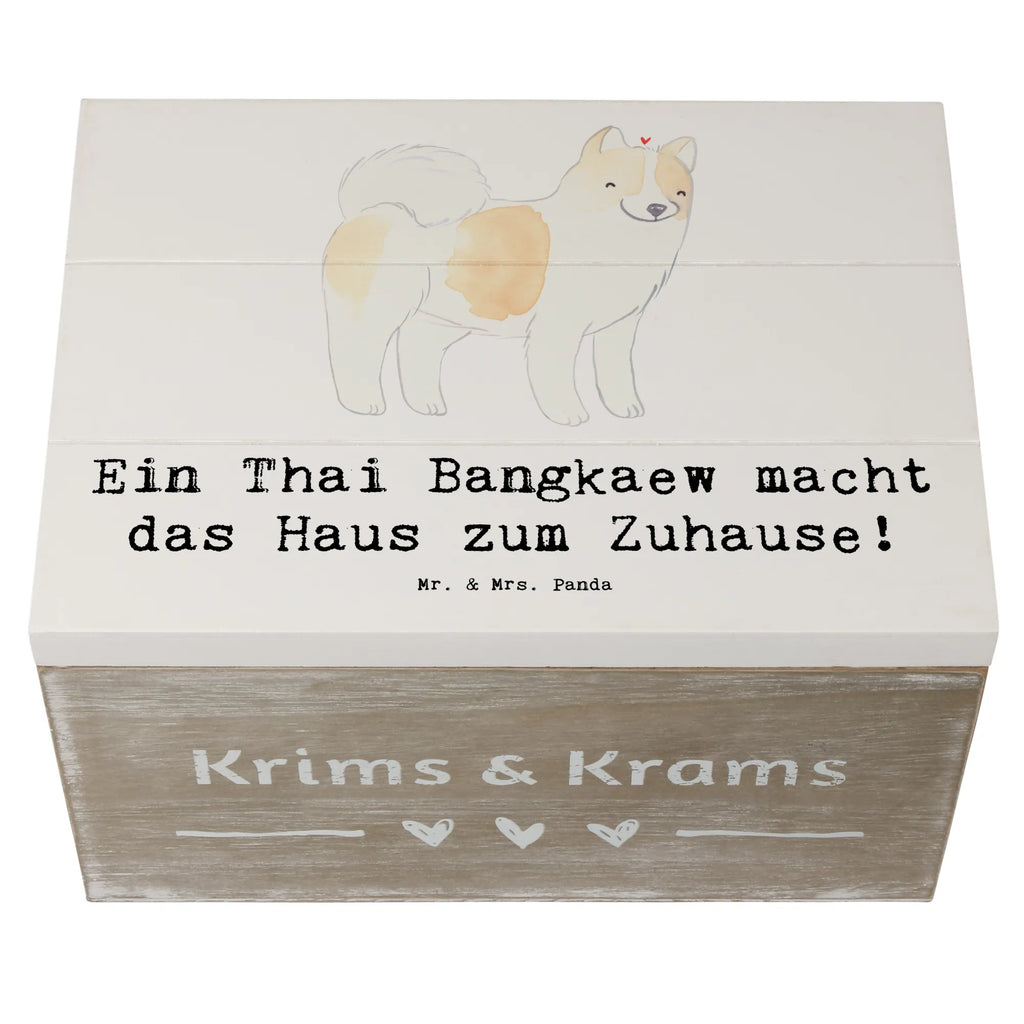 Holzkiste Thai Bangkaew Zuhause Schatzkiste, XXL, Holzkiste, Kiste, Truhe, Erinnerungsbox, Geschenkbox, Erinnerungskiste, Schatulle, Aufbewahrungsbox, Dekokiste, Geschenkdose, Hund, Hunderasse, Rassehund, Hundebesitzer, Geschenk, Tierfreund, Schenken, Welpe
