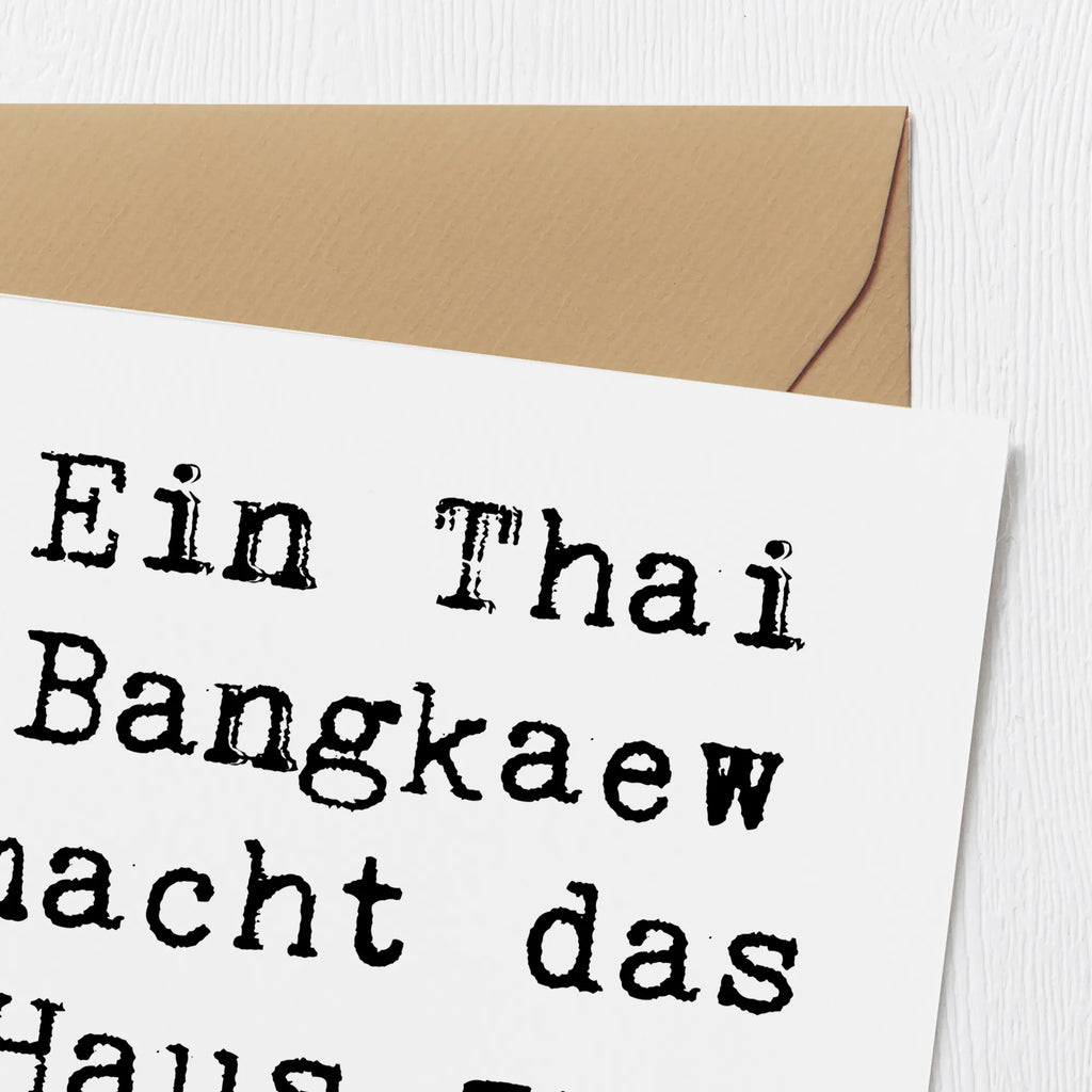 Deluxe Card Saying Ein Thai Bangkaew macht das Haus zum Zuhause! Hochzeitskarte, Grußkarte, Karte, Hochwertige Klappkarte, Geburtstagskarte, Hochwertige Grußkarte, Klappkarte, Glückwunschkarte, Einladungskarte, Hund, Hunderasse, Rassehund, Hundebesitzer, Geschenk, Tierfreund, Schenken, Welpe