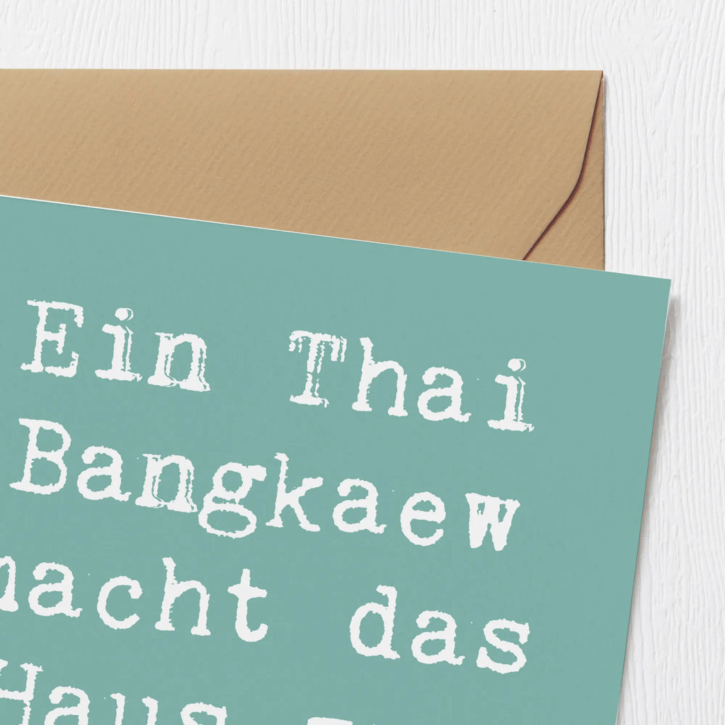 Deluxe Card Saying Ein Thai Bangkaew macht das Haus zum Zuhause! Hochzeitskarte, Grußkarte, Karte, Hochwertige Klappkarte, Geburtstagskarte, Hochwertige Grußkarte, Klappkarte, Glückwunschkarte, Einladungskarte, Hund, Hunderasse, Rassehund, Hundebesitzer, Geschenk, Tierfreund, Schenken, Welpe