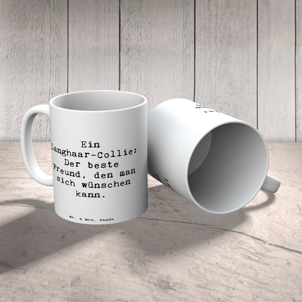 Mug Saying Ein Langhaar-Collie: Der beste Freund, den man sich wünschen kann. Teetasse, Bürotasse, Tasse mit Motiven, Keramiktasse, Tasse mit Zitaten, Tasse, Porzellantasse, Geschenktasse, Kaffeetasse, Hund, Hunderasse, Rassehund, Hundebesitzer, Geschenk, Tierfreund, Schenken, Welpe