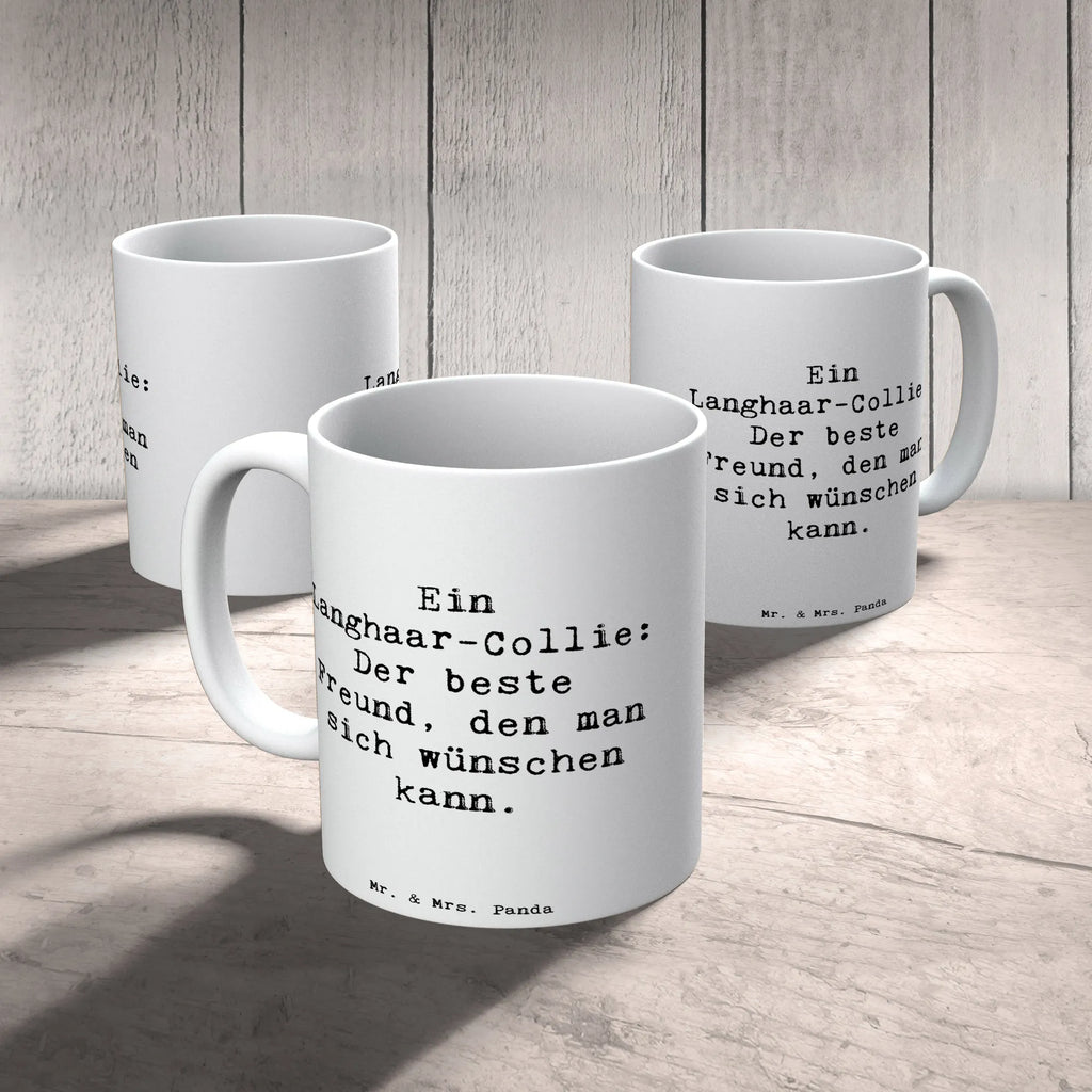 Mug Saying Ein Langhaar-Collie: Der beste Freund, den man sich wünschen kann. Teetasse, Bürotasse, Tasse mit Motiven, Keramiktasse, Tasse mit Zitaten, Tasse, Porzellantasse, Geschenktasse, Kaffeetasse, Hund, Hunderasse, Rassehund, Hundebesitzer, Geschenk, Tierfreund, Schenken, Welpe