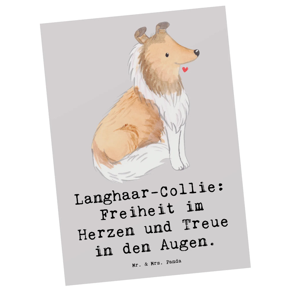 Postcard Langhaar-Collie: Freiheit im Herzen und Treue in den Augen. Karte, Postkarte, Einladungskarten Geburtstag, Einladung, Einladungskarte, Geburtstagskarte, Dankeskarte, Ansichtskarte, Einladung Geburtstag, Geschenkkarte, Grußkarte, Ansichtskarten, Hund, Hunderasse, Rassehund, Hundebesitzer, Geschenk, Tierfreund, Schenken, Welpe