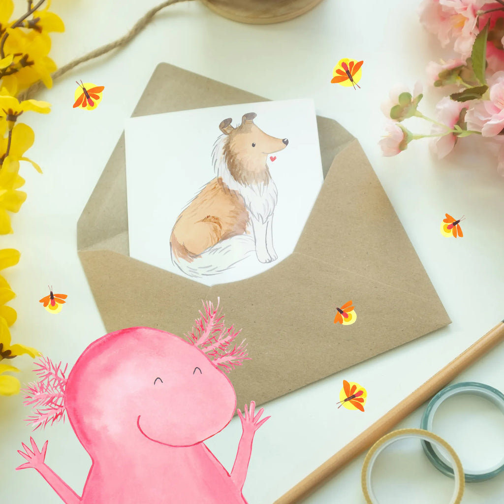 Greetings card Ein Langhaar-Collie: Der beste Freund, den man sich wünschen kann. Ansichtskarten, Grußkarte, Glückwunschkarte, Karte, Geburtstagskarte, Hochzeitskarte, Einladungskarte, Klappkarte, Hund, Hunderasse, Rassehund, Hundebesitzer, Geschenk, Tierfreund, Schenken, Welpe