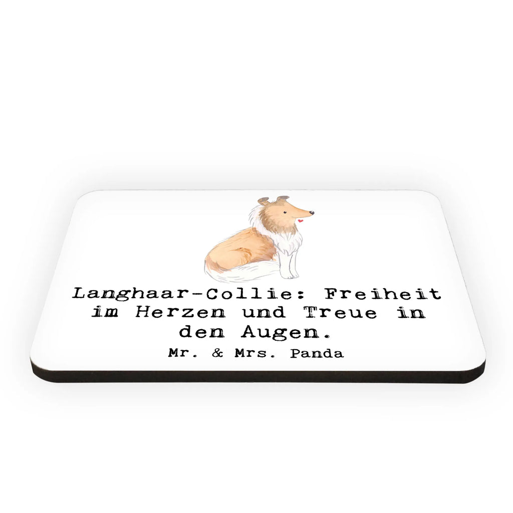 Magnet Langhaar-Collie: Freiheit im Herzen und Treue in den Augen. Souvenir Magnet, Pinnwandmagnet, Kühlschrankmagnet, Whiteboard Magnet, Kühlschrank Dekoration, Notiz Magnet, Motivmagnete, Dekomagnet, Hund, Hunderasse, Rassehund, Hundebesitzer, Geschenk, Tierfreund, Schenken, Welpe