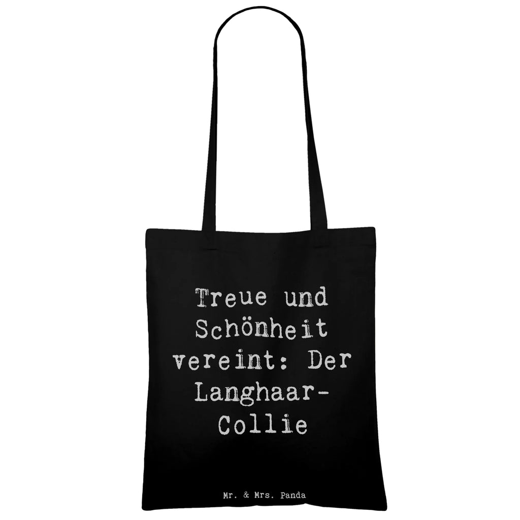 Tote bag Saying Treue und Schönheit vereint: Der Langhaar-Collie Stofftasche, Laptoptasche, Einkaufstasche, Shopper, Schultertasche, Tragetasche, Beuteltasche, Beutel, Jutebeutel, Strandtasche, Umhängetasche, Stoffbeutel, Tasche, Jutetasche, Einkaufstüte, Badetasche, Hund, Hunderasse, Rassehund, Hundebesitzer, Geschenk, Tierfreund, Schenken, Welpe