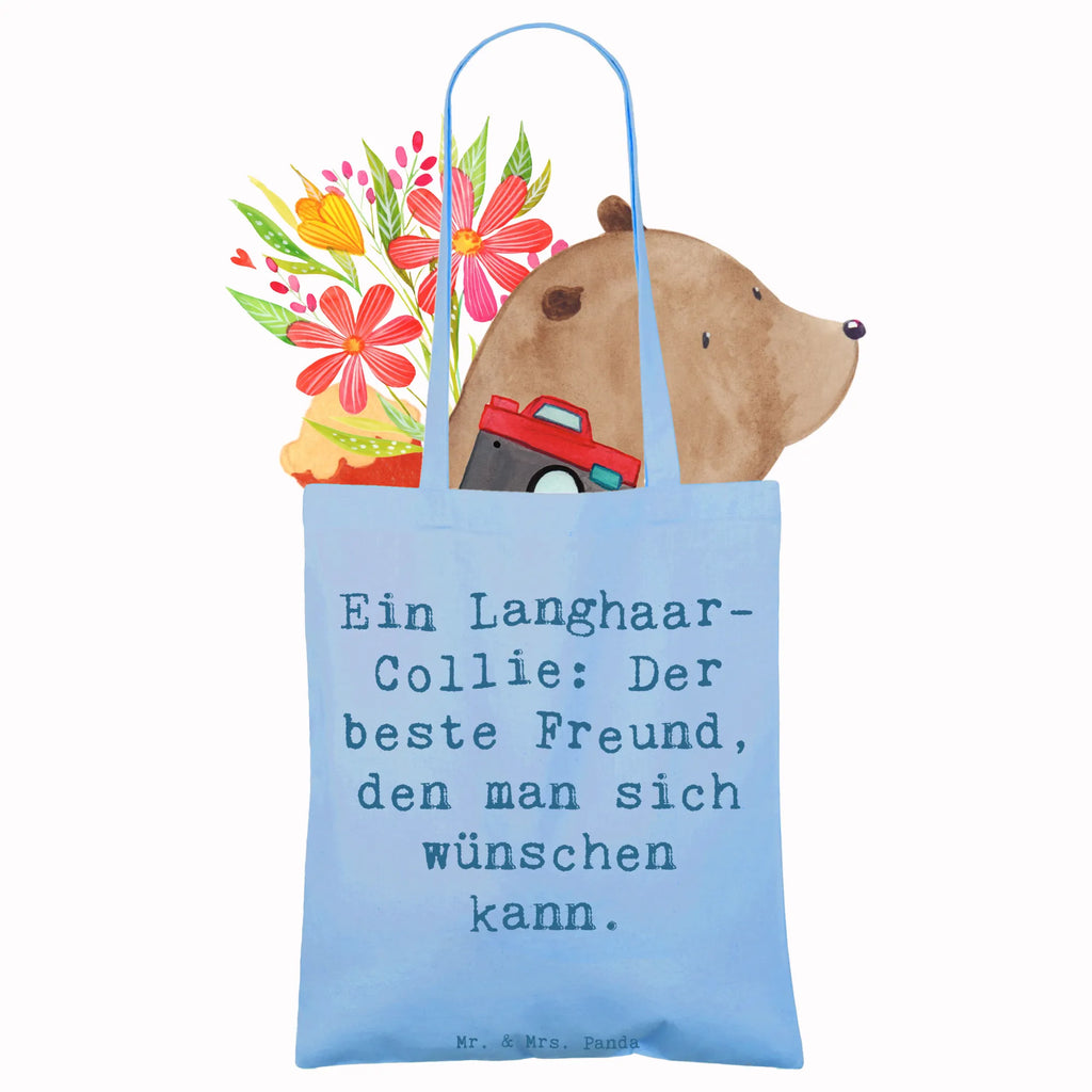 Tote bag Saying Ein Langhaar-Collie: Der beste Freund, den man sich wünschen kann. Stoffbeutel, Laptoptasche, Einkaufstasche, Jutetasche, Badetasche, Shopper, Beutel, Umhängetasche, Jutebeutel, Schultertasche, Stofftasche, Einkaufstüte, Beuteltasche, Strandtasche, Tasche, Tragetasche, Hund, Hunderasse, Rassehund, Hundebesitzer, Geschenk, Tierfreund, Schenken, Welpe