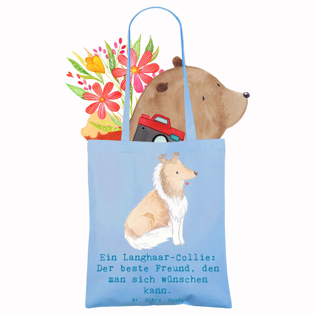 Tote bag Ein Langhaar-Collie: Der beste Freund, den man sich wünschen kann. Beutel, Einkaufstüte, Beuteltasche, Jutetasche, Tasche, Tragetasche, Badetasche, Einkaufstasche, Umhängetasche, Jutebeutel, Shopper, Stofftasche, Strandtasche, Schultertasche, Laptoptasche, Stoffbeutel, Hund, Hunderasse, Rassehund, Hundebesitzer, Geschenk, Tierfreund, Schenken, Welpe