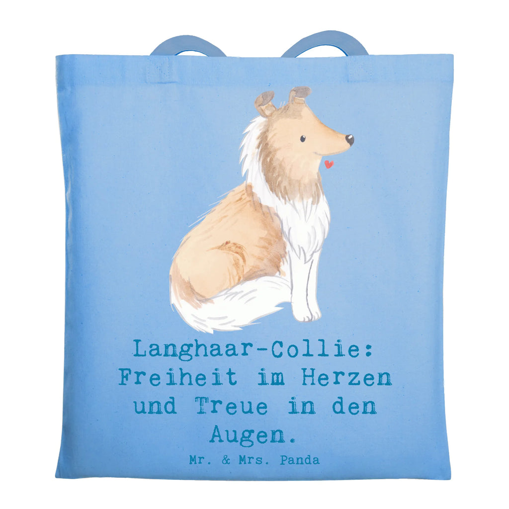 Tote bag Langhaar-Collie: Freiheit im Herzen und Treue in den Augen. Stofftasche, Shopper, Schultertasche, Einkaufstasche, Beuteltasche, Beutel, Laptoptasche, Einkaufstüte, Badetasche, Umhängetasche, Stoffbeutel, Jutebeutel, Tragetasche, Tasche, Strandtasche, Jutetasche, Hund, Hunderasse, Rassehund, Hundebesitzer, Geschenk, Tierfreund, Schenken, Welpe