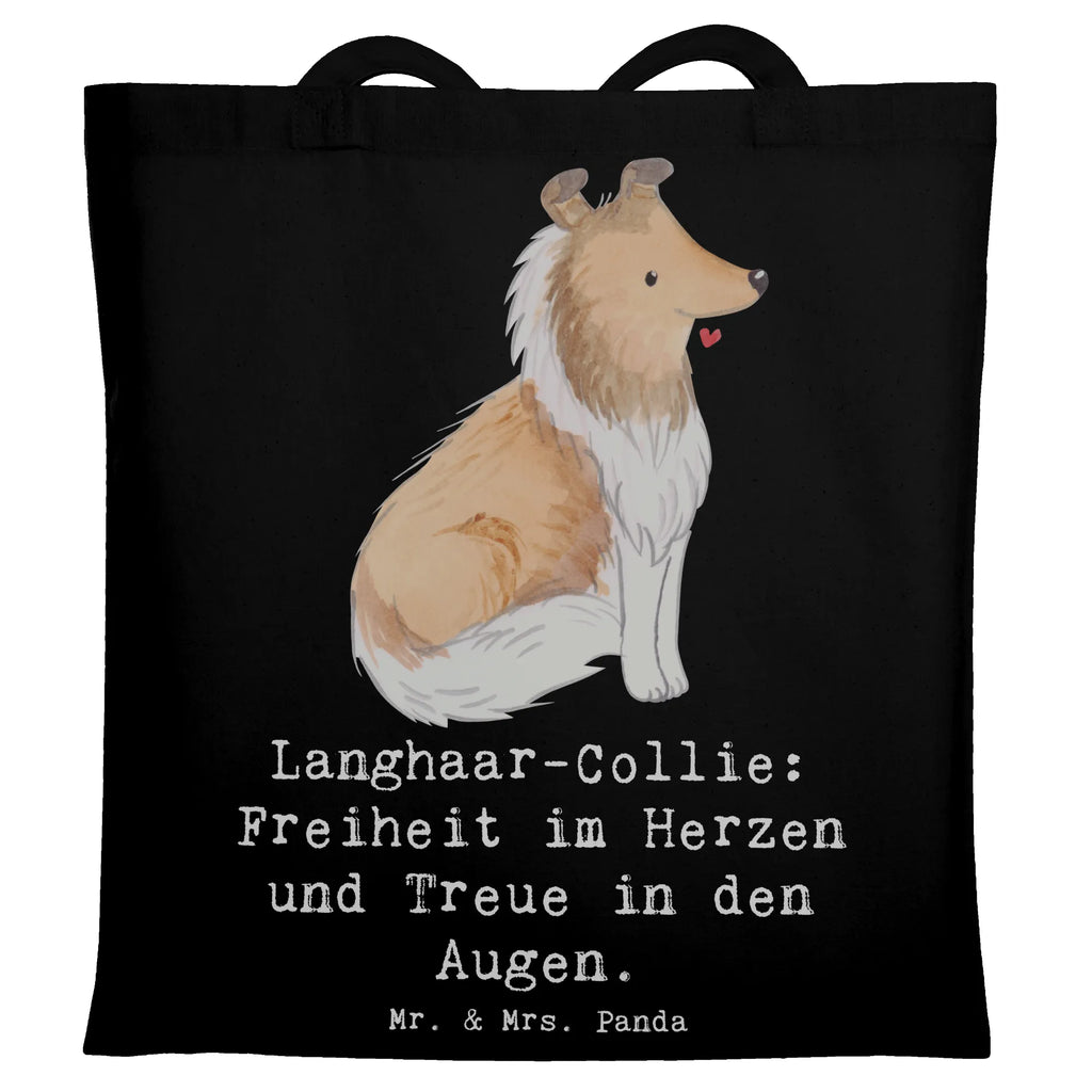 Tote bag Langhaar-Collie: Freiheit im Herzen und Treue in den Augen. Stofftasche, Shopper, Schultertasche, Einkaufstasche, Beuteltasche, Beutel, Laptoptasche, Einkaufstüte, Badetasche, Umhängetasche, Stoffbeutel, Jutebeutel, Tragetasche, Tasche, Strandtasche, Jutetasche, Hund, Hunderasse, Rassehund, Hundebesitzer, Geschenk, Tierfreund, Schenken, Welpe