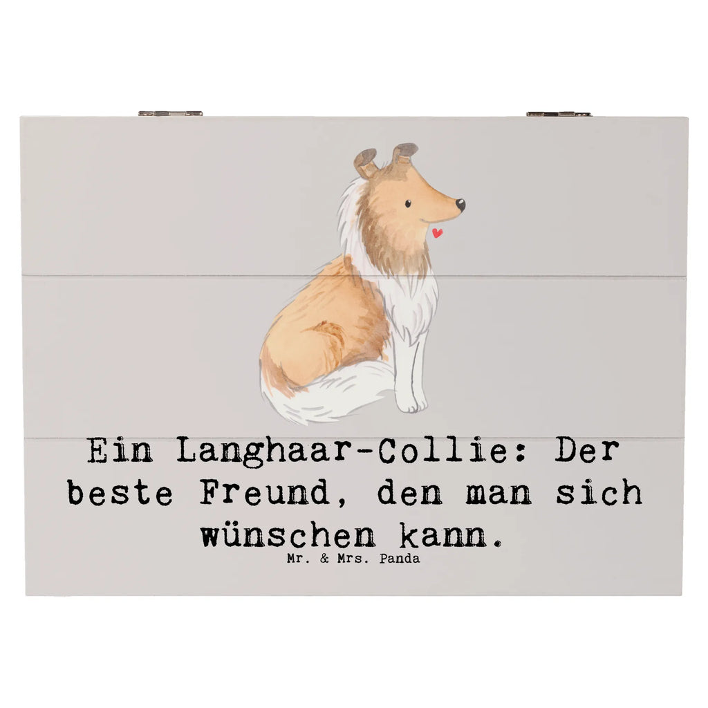 Holzkiste Langhaar Collie Freund Erinnerungskiste, Holzkiste, Schatzkiste, Aufbewahrungsbox, Geschenkdose, Schatulle, Kiste, Dekokiste, Truhe, Erinnerungsbox, Geschenkbox, XXL, Hund, Hunderasse, Rassehund, Hundebesitzer, Geschenk, Tierfreund, Schenken, Welpe