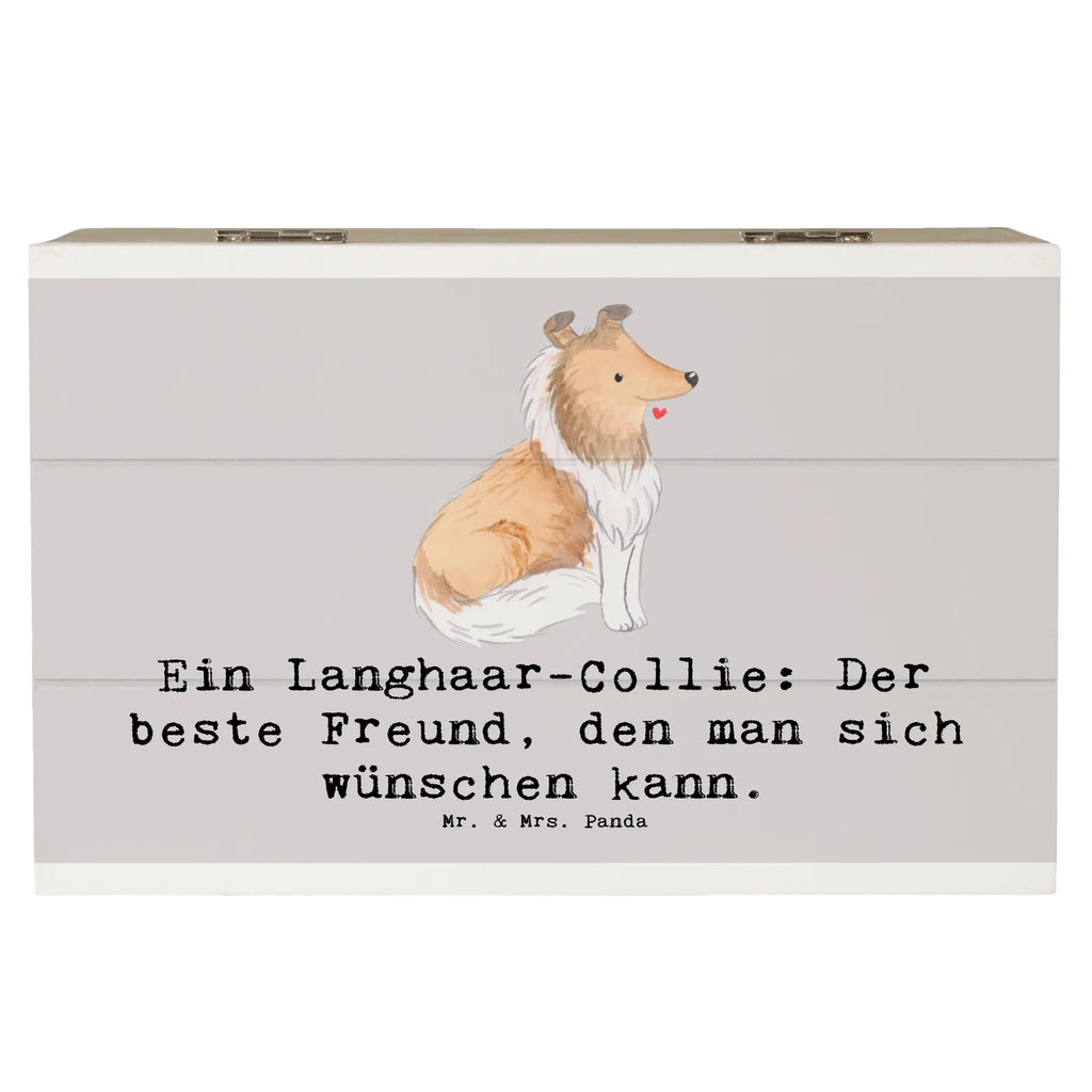 Holzkiste Langhaar Collie Freund Erinnerungskiste, Holzkiste, Schatzkiste, Aufbewahrungsbox, Geschenkdose, Schatulle, Kiste, Dekokiste, Truhe, Erinnerungsbox, Geschenkbox, XXL, Hund, Hunderasse, Rassehund, Hundebesitzer, Geschenk, Tierfreund, Schenken, Welpe
