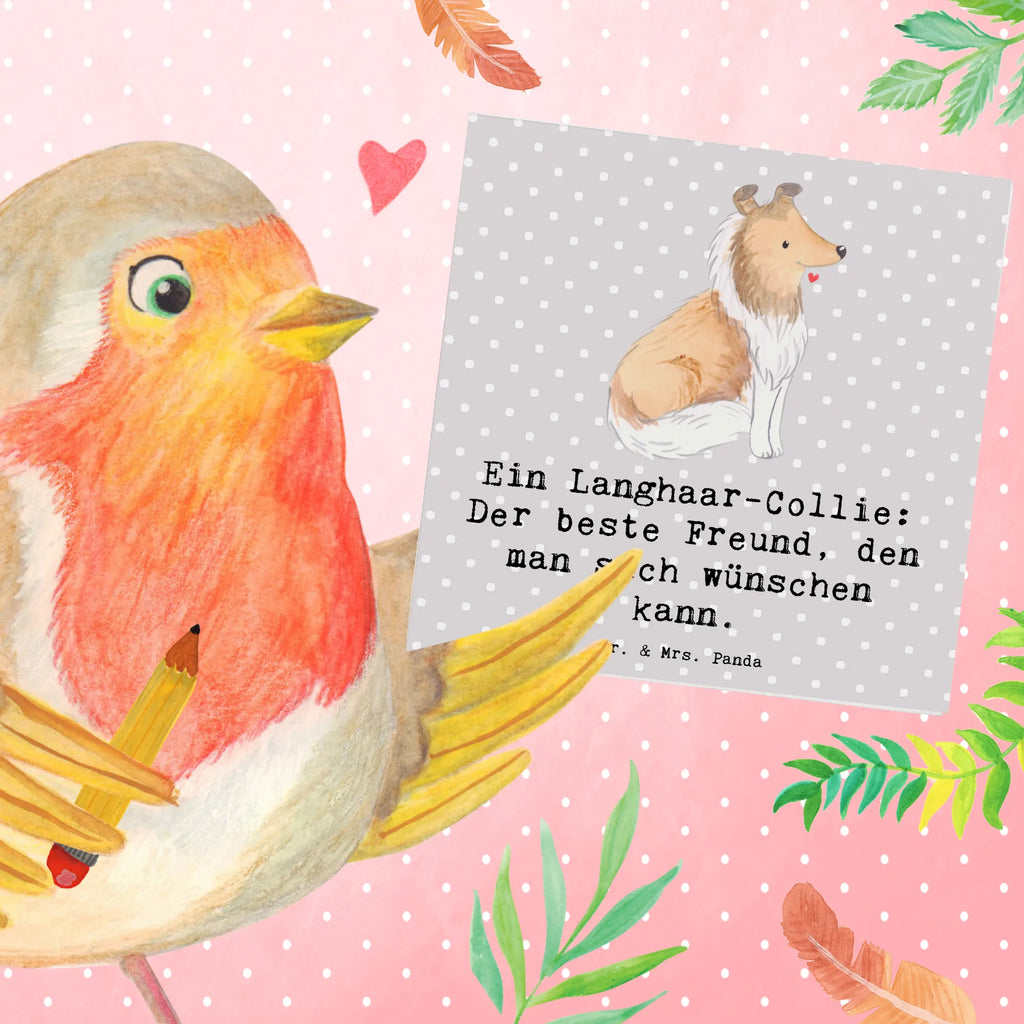 Deluxe Card Ein Langhaar-Collie: Der beste Freund, den man sich wünschen kann. Klappkarte, Einladungskarte, Karte, Hochwertige Grußkarte, Hochwertige Klappkarte, Grußkarte, Hochzeitskarte, Geburtstagskarte, Glückwunschkarte, Hund, Hunderasse, Rassehund, Hundebesitzer, Geschenk, Tierfreund, Schenken, Welpe