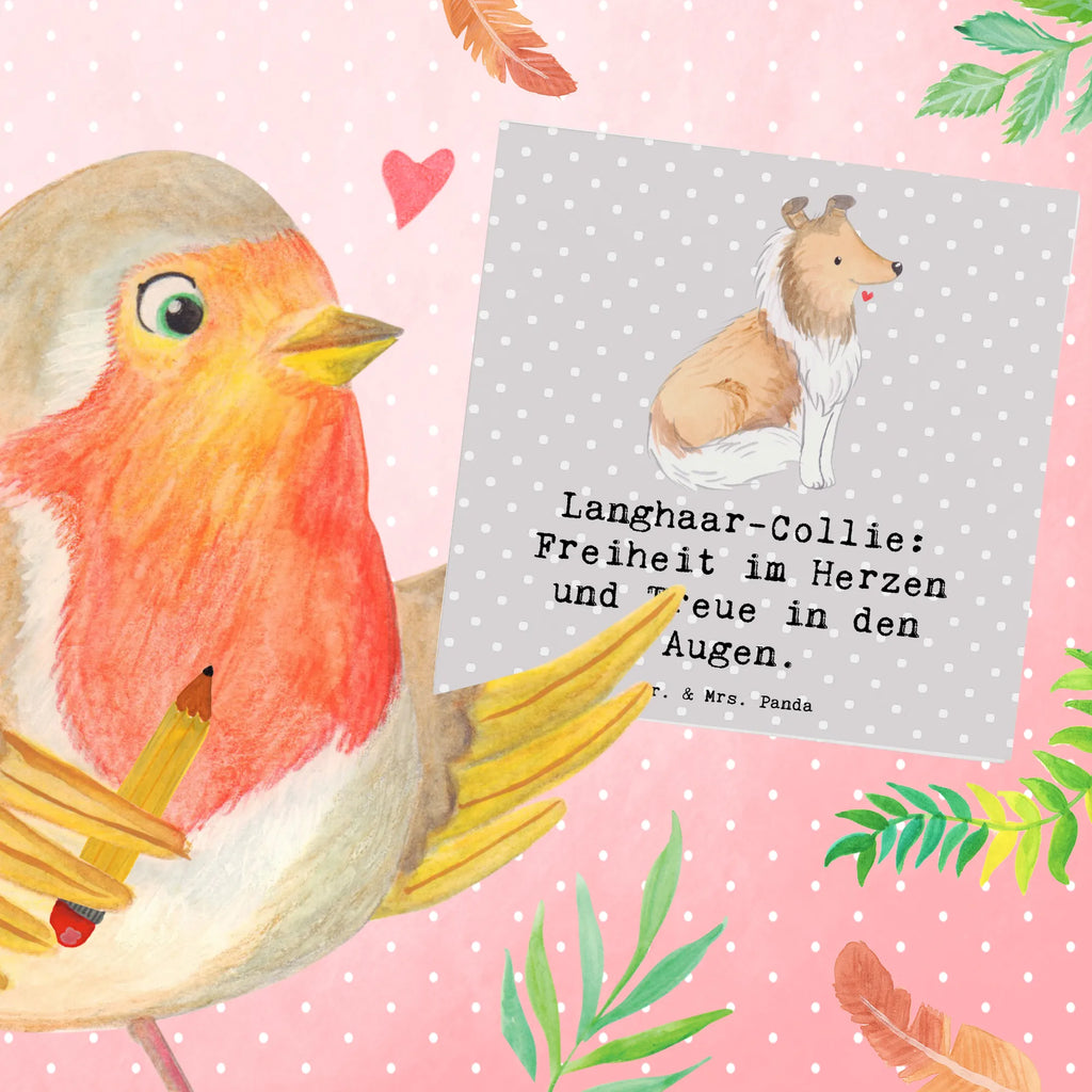 Deluxe Card Langhaar-Collie: Freiheit im Herzen und Treue in den Augen. Geburtstagskarte, Karte, Klappkarte, Glückwunschkarte, Hochzeitskarte, Grußkarte, Einladungskarte, Hochwertige Grußkarte, Hochwertige Klappkarte, Hund, Hunderasse, Rassehund, Hundebesitzer, Geschenk, Tierfreund, Schenken, Welpe