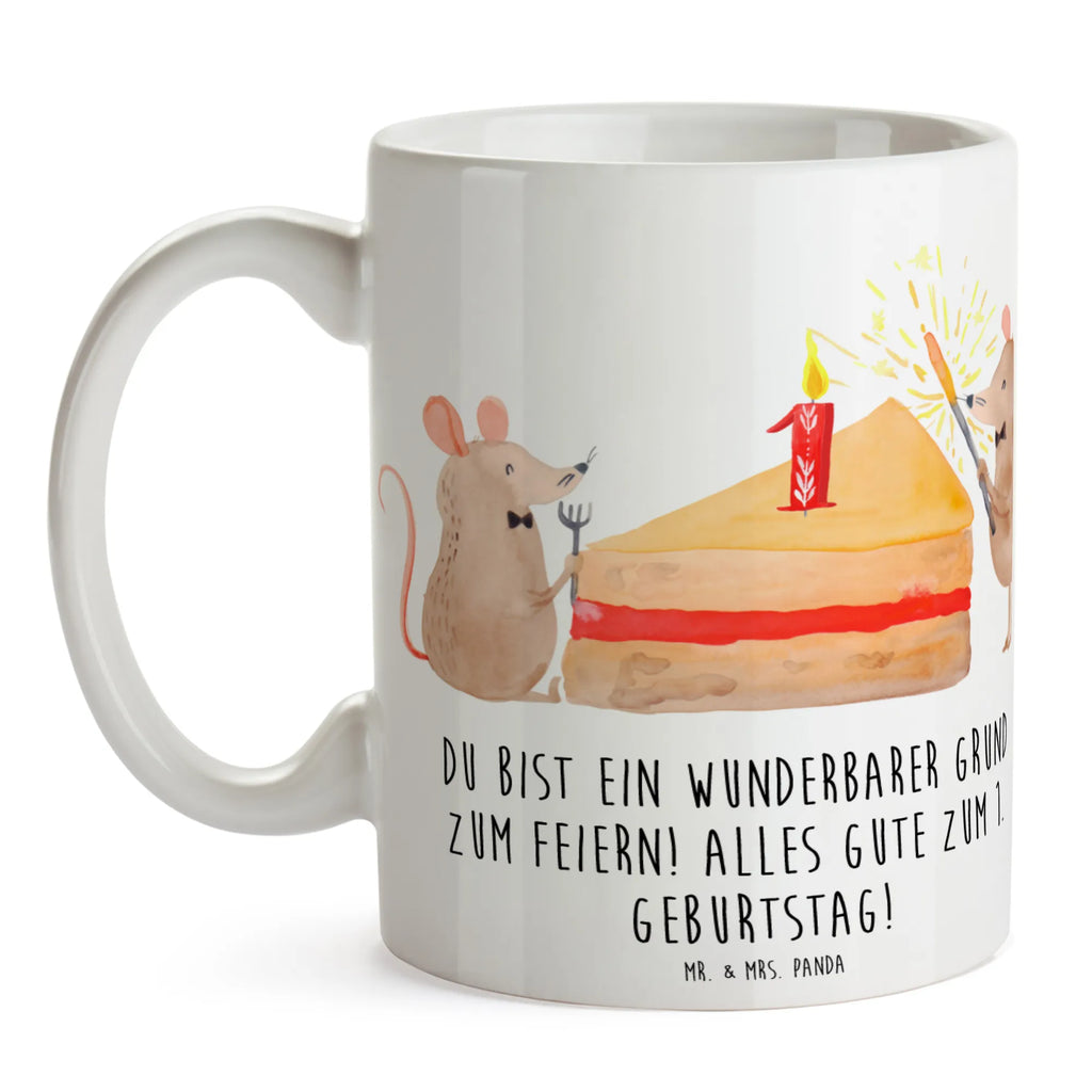 Mug Du bist ein wunderbarer Grund zum Feiern! Alles Gute zum 1. Geburtstag! Tasse, Kaffeetasse, Tasse mit Motiven, Porzellantasse, Teetasse, Tasse mit Zitaten, Geschenktasse, Keramiktasse, Bürotasse, Geburtstag, Geburtstagsgeschenk, Geschenk