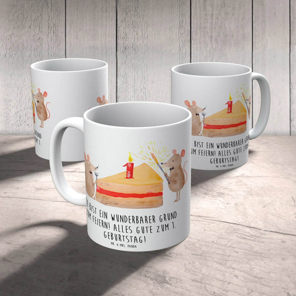 Mug Du bist ein wunderbarer Grund zum Feiern! Alles Gute zum 1. Geburtstag! Tasse, Kaffeetasse, Tasse mit Motiven, Porzellantasse, Teetasse, Tasse mit Zitaten, Geschenktasse, Keramiktasse, Bürotasse, Geburtstag, Geburtstagsgeschenk, Geschenk