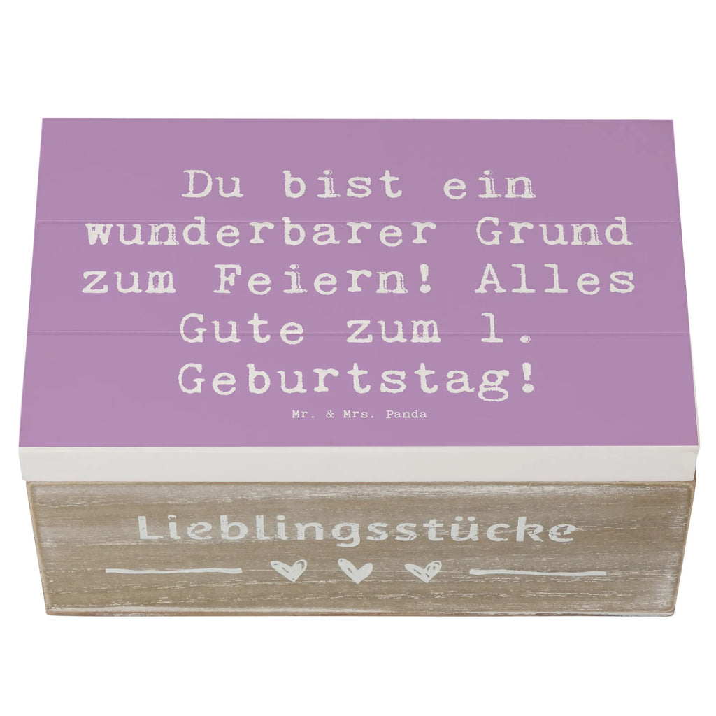 Wooden chest Saying Du bist ein wunderbarer Grund zum Feiern! Alles Gute zum 1. Geburtstag! Erinnerungsbox, Dekokiste, Holzkiste, Schatzkiste, Geschenkdose, Erinnerungskiste, XXL, Aufbewahrungsbox, Kiste, Schatulle, Truhe, Geschenkbox, Geburtstag, Geburtstagsgeschenk, Geschenk