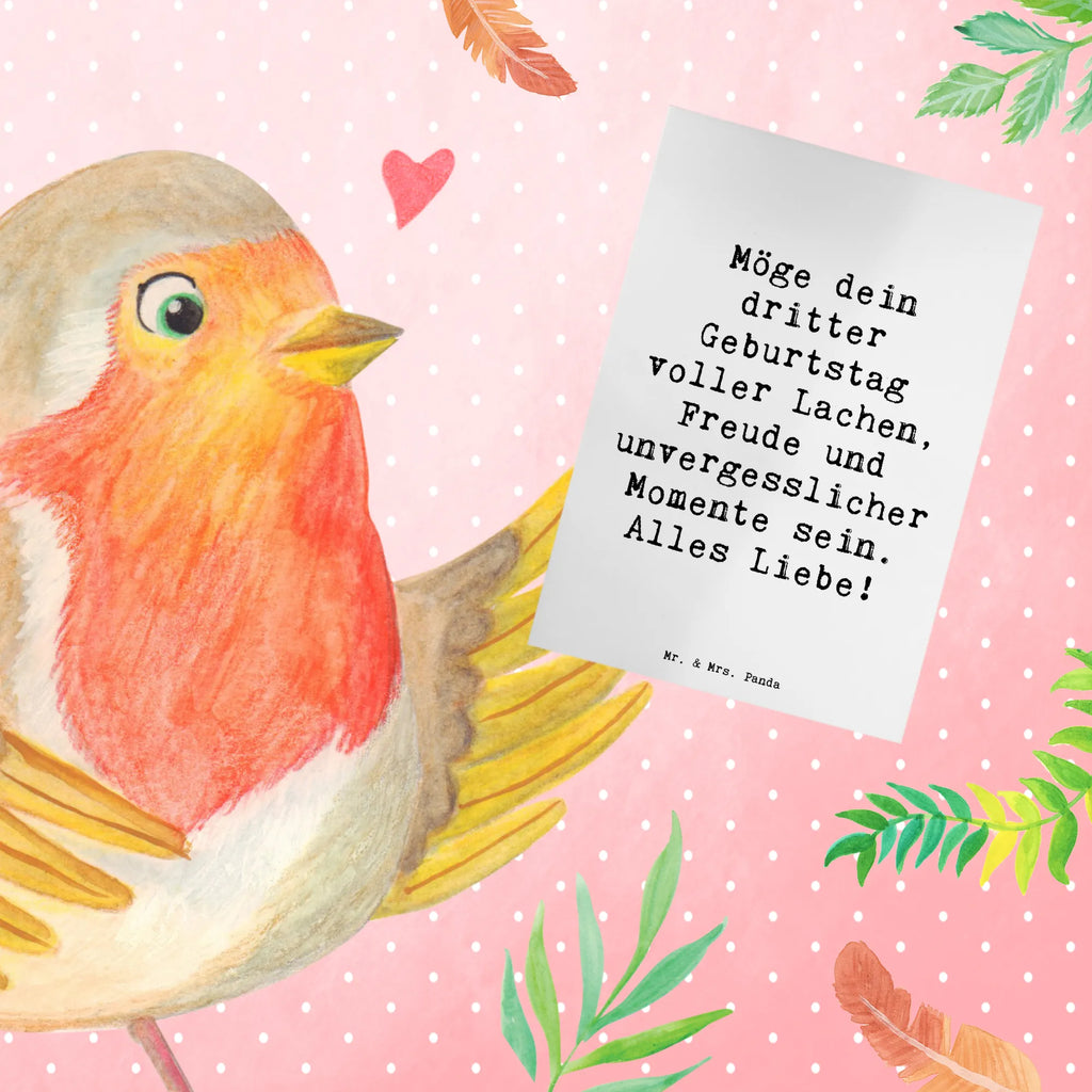Greetings card Saying Möge dein dritter Geburtstag voller Lachen, Freude und unvergesslicher Momente sein. Alles Liebe! Glückwunschkarte, Klappkarte, Karte, Geburtstagskarte, Ansichtskarten, Grußkarte, Einladungskarte, Hochzeitskarte, Geburtstag, Geburtstagsgeschenk, Geschenk