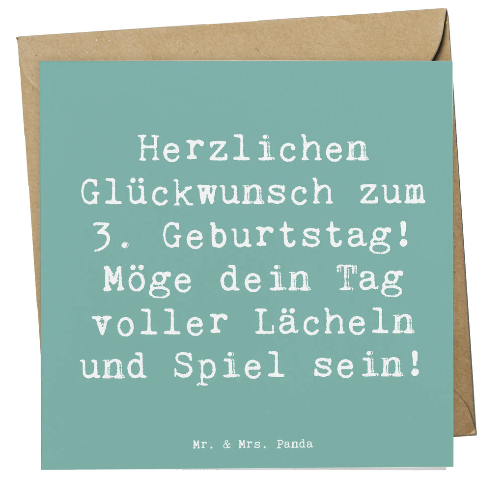 Deluxe Karte Spruch 3. Geburtstag Lächeln und Spiel Klappkarte, Karte, Einladungskarte, Hochwertige Grußkarte, Geburtstagskarte, Glückwunschkarte, Hochwertige Klappkarte, Hochzeitskarte, Grußkarte, Geburtstag, Geburtstagsgeschenk, Geschenk