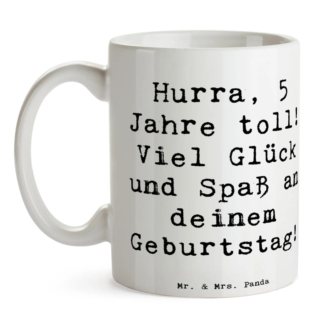 Tasse Spruch 5. Geburtstag Jubel Keramiktasse, Porzellantasse, Tasse, Geschenktasse, Teetasse, Bürotasse, Kaffeetasse, Tasse mit Motiven, Tasse mit Zitaten, Geburtstag, Geburtstagsgeschenk, Geschenk