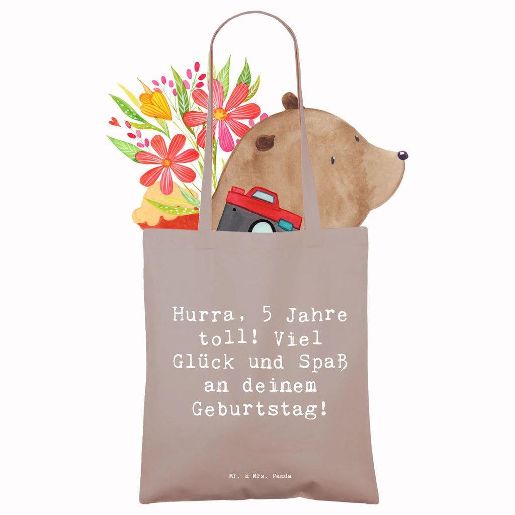 Tote bag Saying Hurra, 5 Jahre toll! Viel Glück und Spaß an deinem Geburtstag! Badetasche, Laptoptasche, Jutebeutel, Beuteltasche, Beutel, Tasche, Umhängetasche, Stofftasche, Schultertasche, Shopper, Einkaufstasche, Tragetasche, Strandtasche, Jutetasche, Einkaufstüte, Stoffbeutel, Geburtstag, Geburtstagsgeschenk, Geschenk