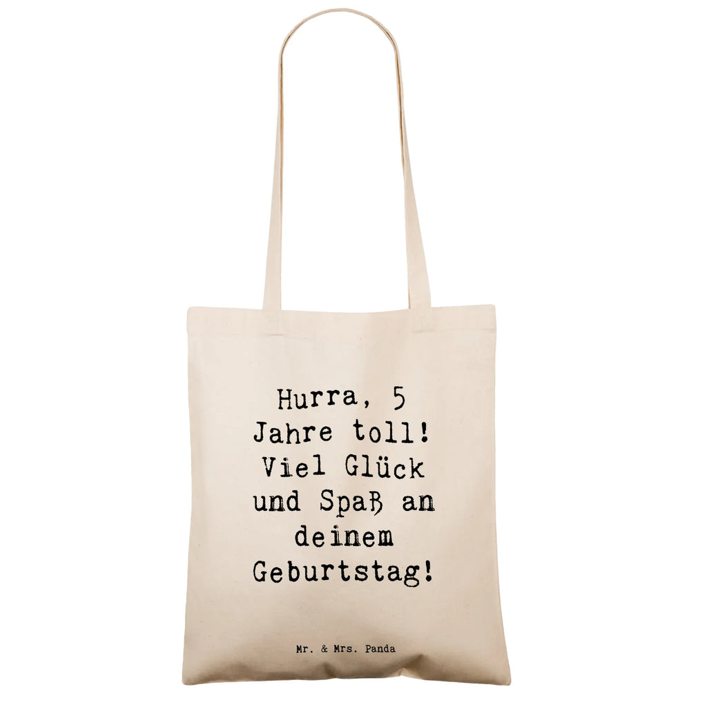Tote bag Saying Hurra, 5 Jahre toll! Viel Glück und Spaß an deinem Geburtstag! Badetasche, Laptoptasche, Jutebeutel, Beuteltasche, Beutel, Tasche, Umhängetasche, Stofftasche, Schultertasche, Shopper, Einkaufstasche, Tragetasche, Strandtasche, Jutetasche, Einkaufstüte, Stoffbeutel, Geburtstag, Geburtstagsgeschenk, Geschenk