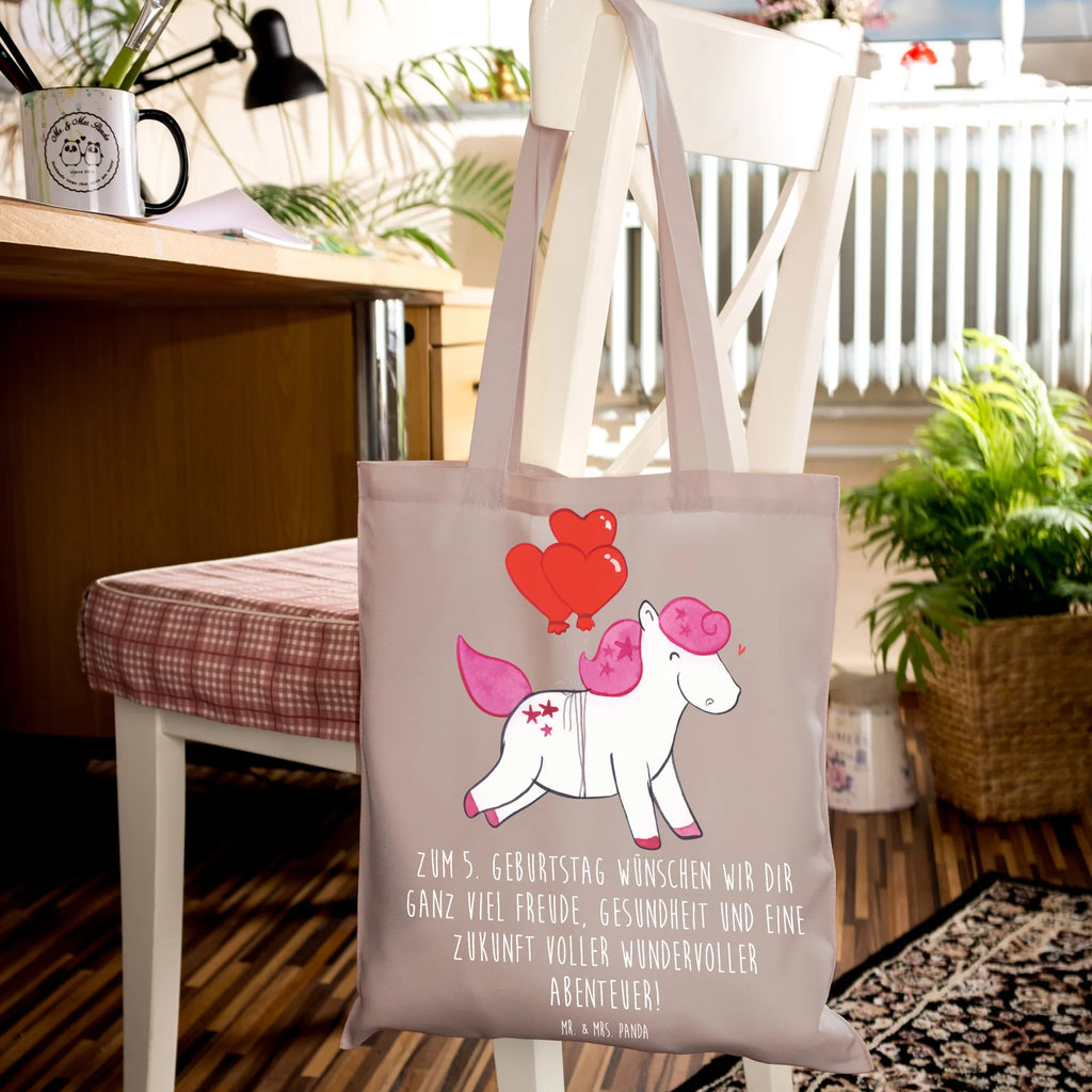 Tragetasche 5. Geburtstag Freude Jutetasche, Stofftasche, Badetasche, Stoffbeutel, Beutel, Jutebeutel, Beuteltasche, Umhängetasche, Tragetasche, Strandtasche, Laptoptasche, Einkaufstasche, Schultertasche, Tasche, Shopper, Einkaufstüte, Geburtstag, Geburtstagsgeschenk, Geschenk