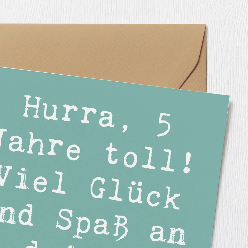 Deluxe Karte Spruch 5. Geburtstag Jubel Klappkarte, Grußkarte, Glückwunschkarte, faltkarte, doppelkarte, anlasskarte, Geschenk, Geburtstag, Geburtstagsgeschenk