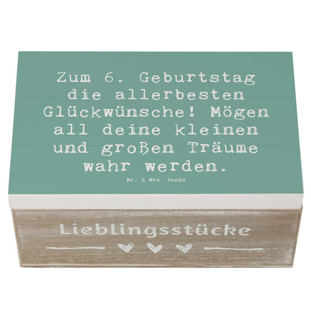 Holzkiste Spruch 6. Geburtstag Glückwünsche Dekokiste, Aufbewahrungsbox, Schatzkiste, Schatulle, Geschenkdose, Holzkiste, Truhe, Kiste, XXL, Erinnerungsbox, Geschenkbox, Erinnerungskiste, Geburtstag, Geburtstagsgeschenk, Geschenk