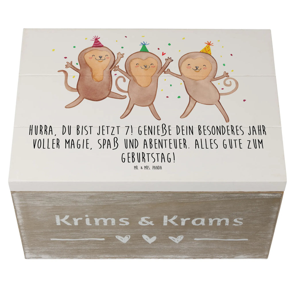 Holzkiste 7. Geburtstag Dekokiste, Holzkiste, Geschenkbox, Truhe, Erinnerungsbox, Schatzkiste, Kiste, Aufbewahrungsbox, Erinnerungskiste, Schatulle, XXL, Geschenkdose, Geburtstag, Geburtstagsgeschenk, Geschenk