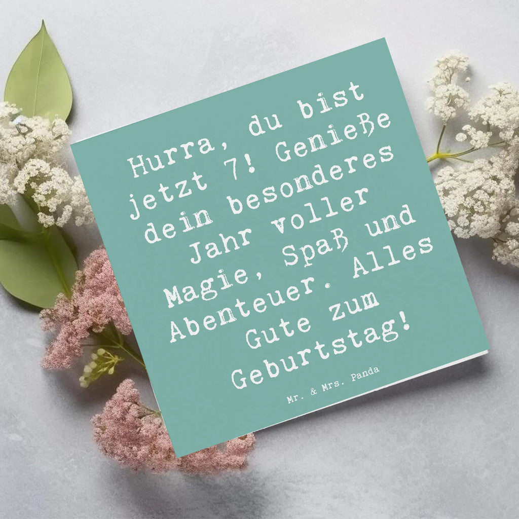 Deluxe Card Saying Hurra, du bist jetzt 7! Genieße dein besonderes Jahr voller Magie, Spaß und Abenteuer. Alles Gute zum Geburtstag! Klappkarte, Hochwertige Klappkarte, Karte, Grußkarte, Hochzeitskarte, Hochwertige Grußkarte, Glückwunschkarte, Geburtstagskarte, Einladungskarte, Geburtstag, Geburtstagsgeschenk, Geschenk