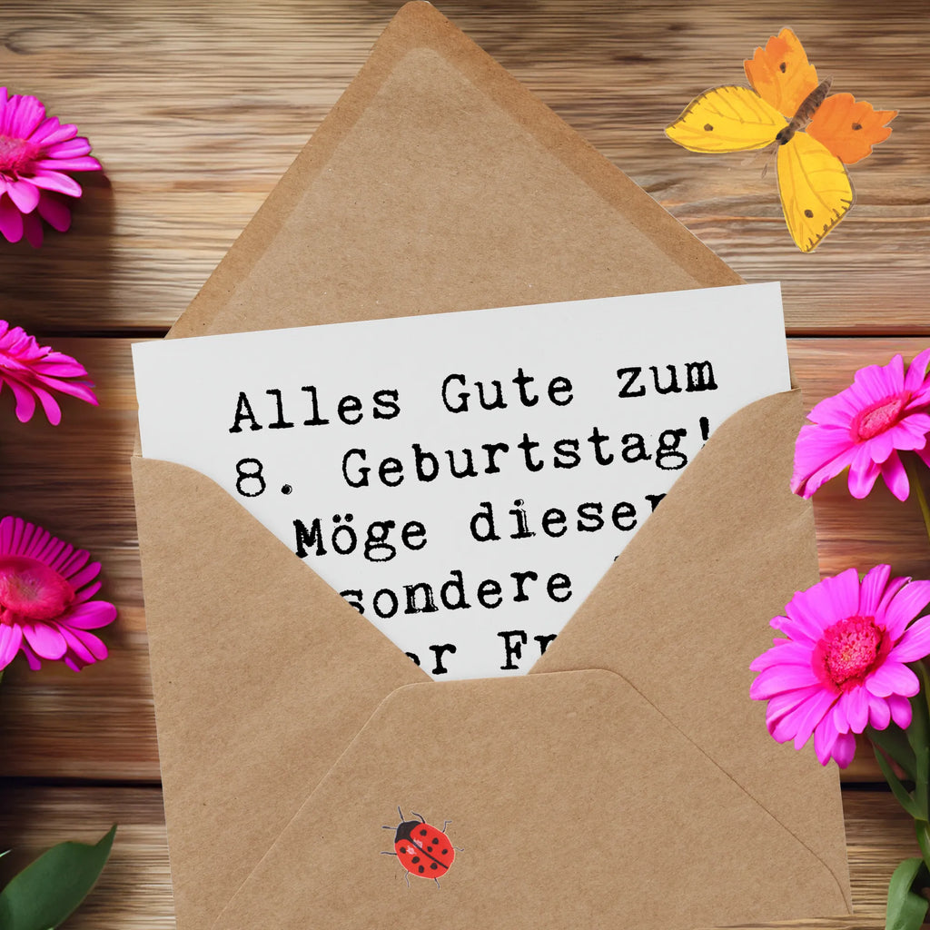 Deluxe Card Saying Alles Gute zum 8. Geburtstag! Möge dieser besondere Tag voller Freude, Lachen und unvergesslicher Abenteuer sein! Glückwunschkarte, Geburtstagskarte, Grußkarte, Hochwertige Klappkarte, Einladungskarte, Hochzeitskarte, Klappkarte, Karte, Hochwertige Grußkarte, Geburtstag, Geburtstagsgeschenk, Geschenk